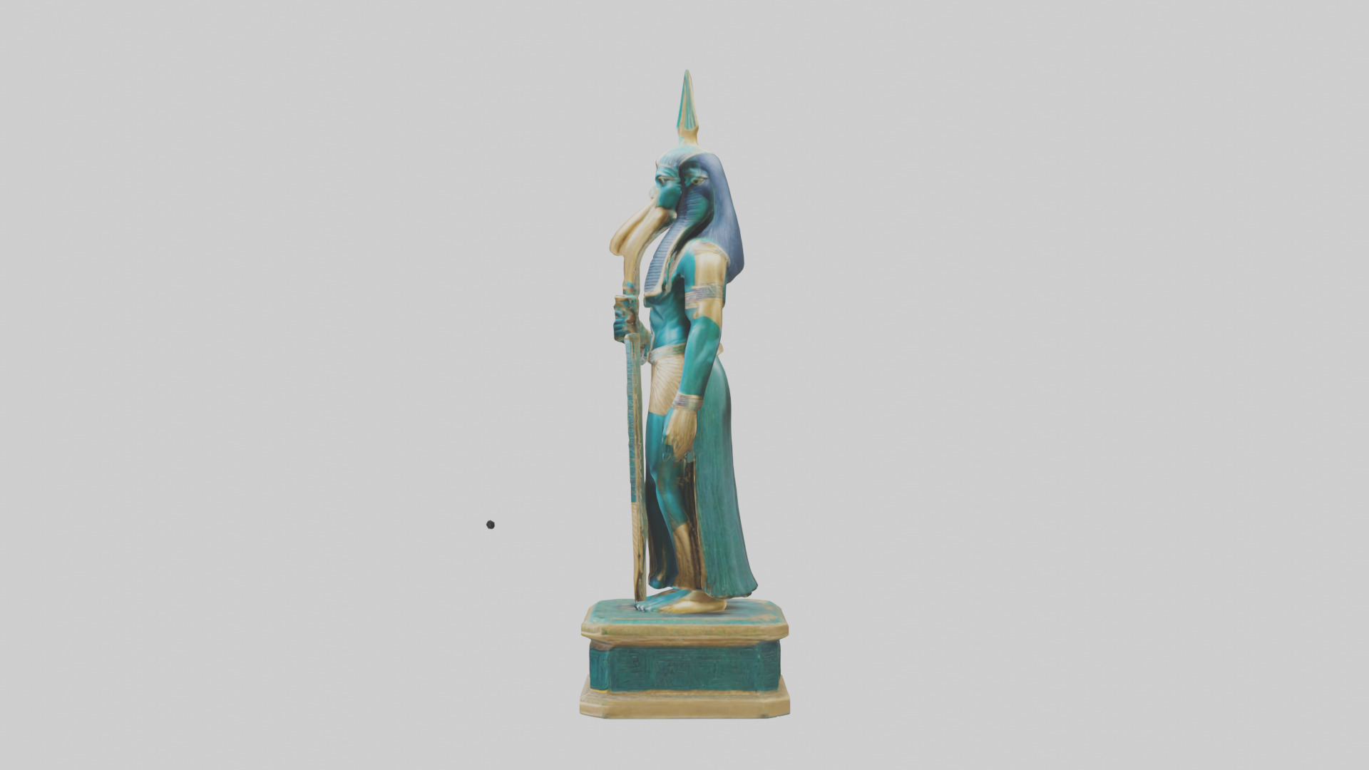 Thoth statue model Low-poly 3D model_12
