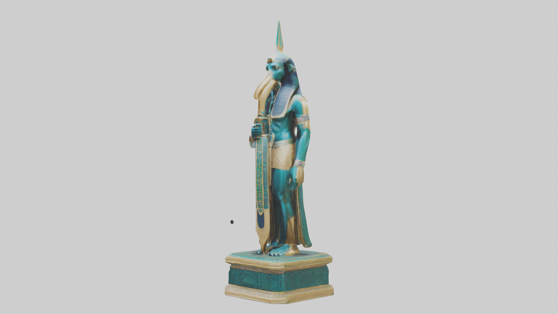 Thoth statue model Low-poly 3D model_10