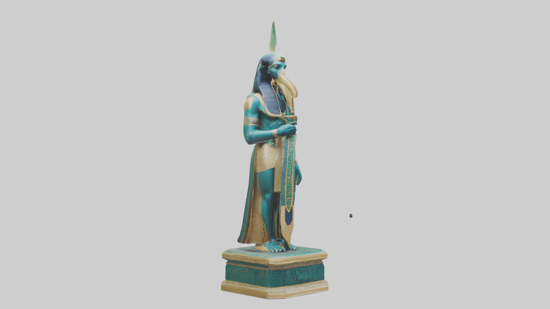Thoth statue model Low-poly 3D model_11