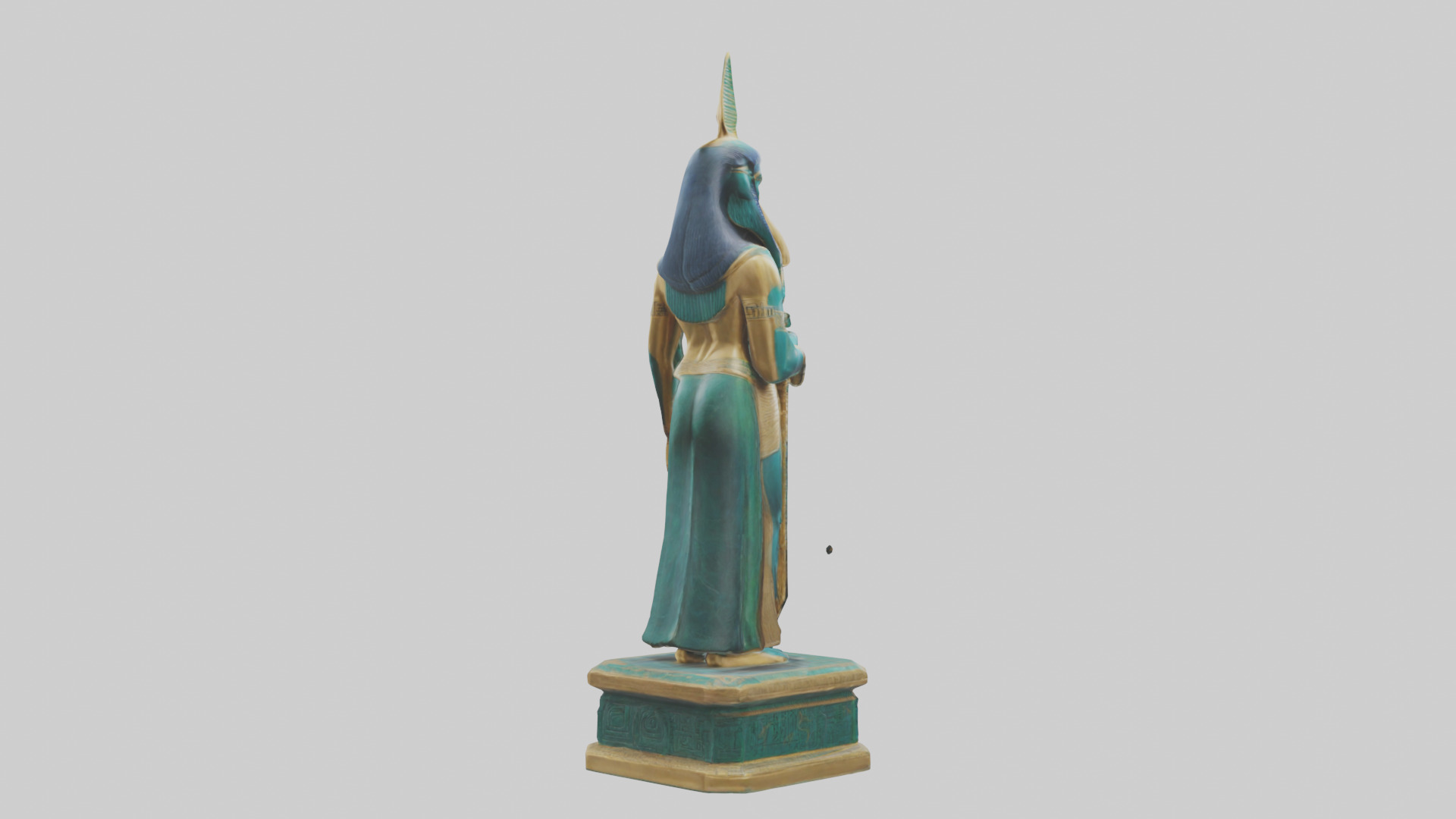 Thoth statue model Low-poly 3D model_4