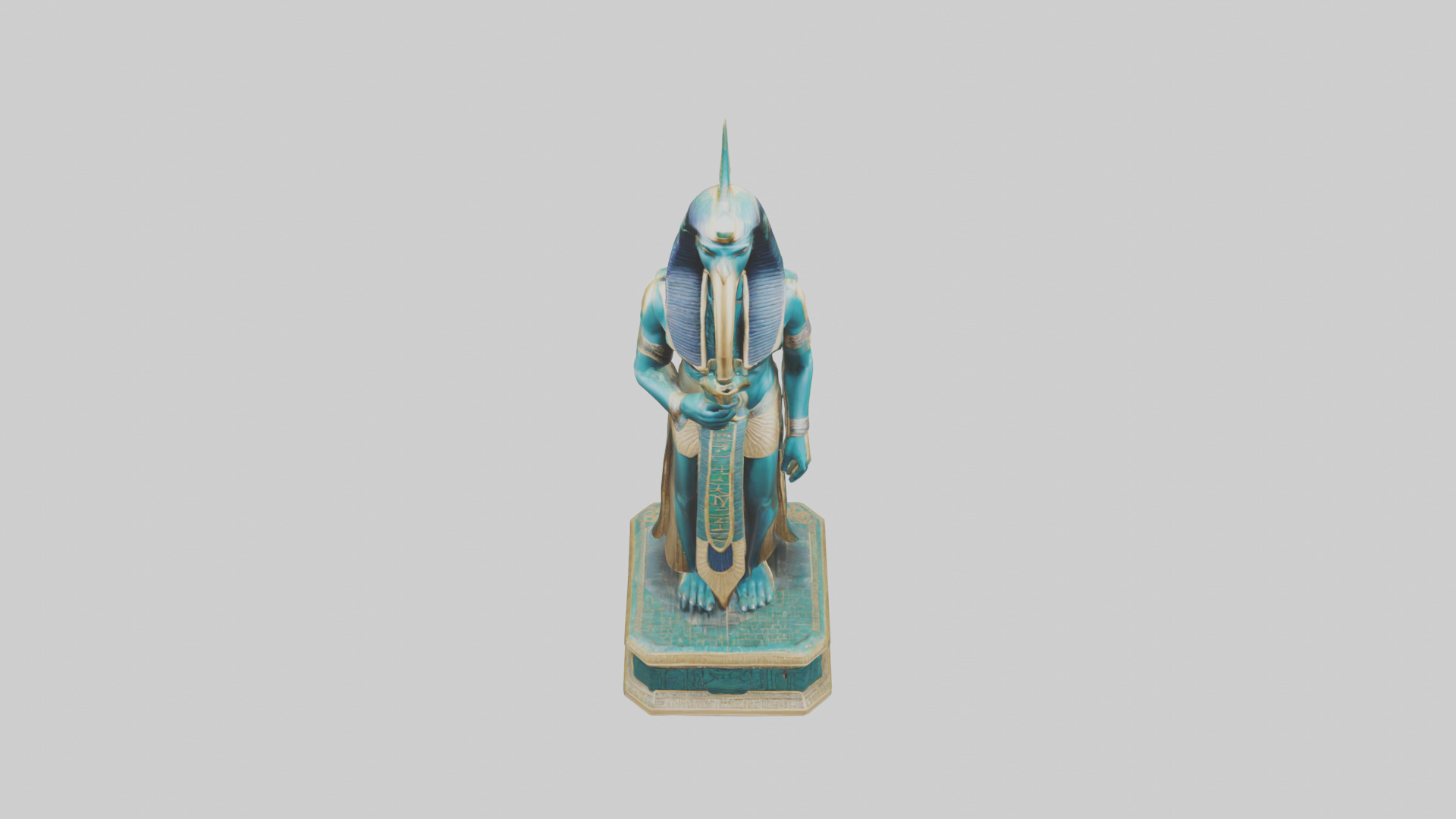 Thoth statue model Low-poly 3D model_16