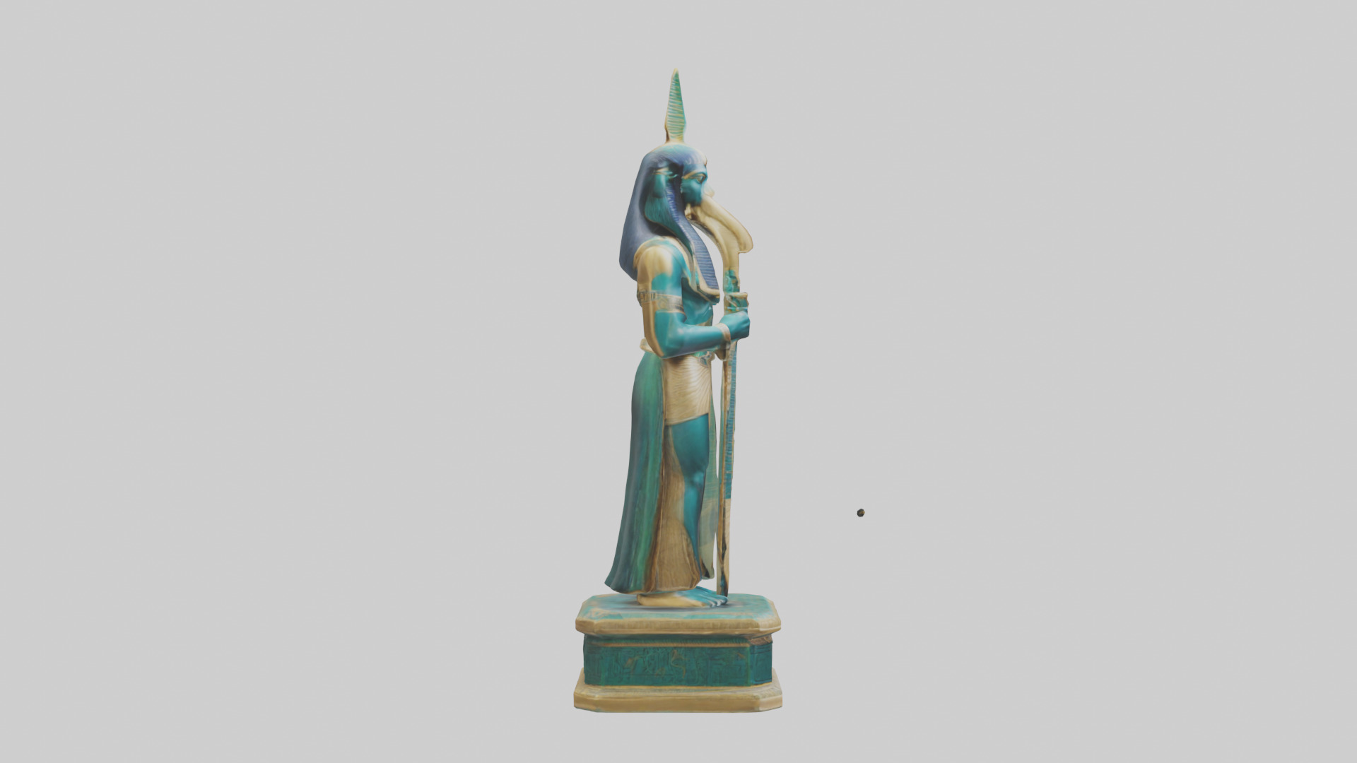 Thoth statue model Low-poly 3D model_13