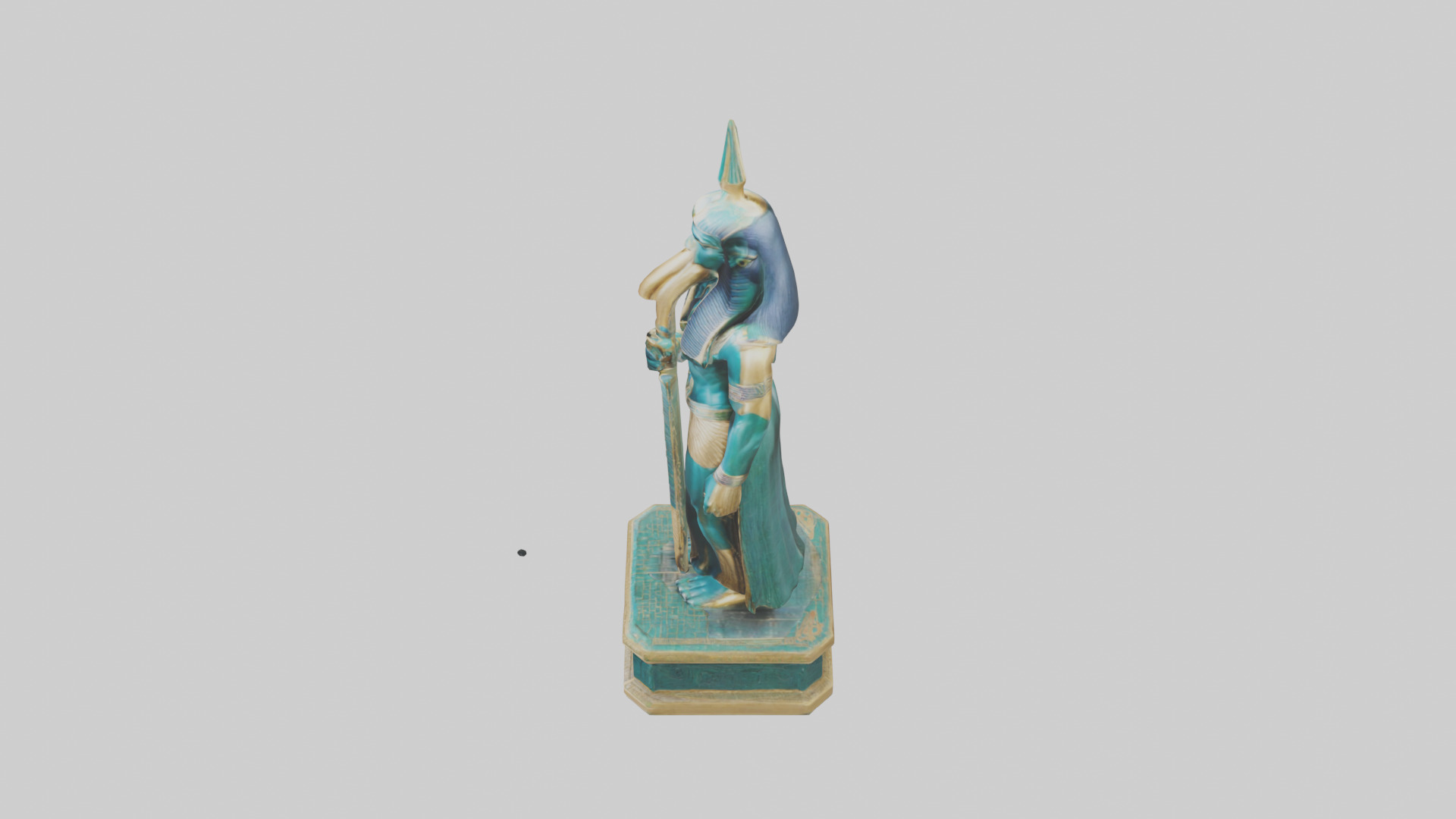 Thoth statue model Low-poly 3D model_17