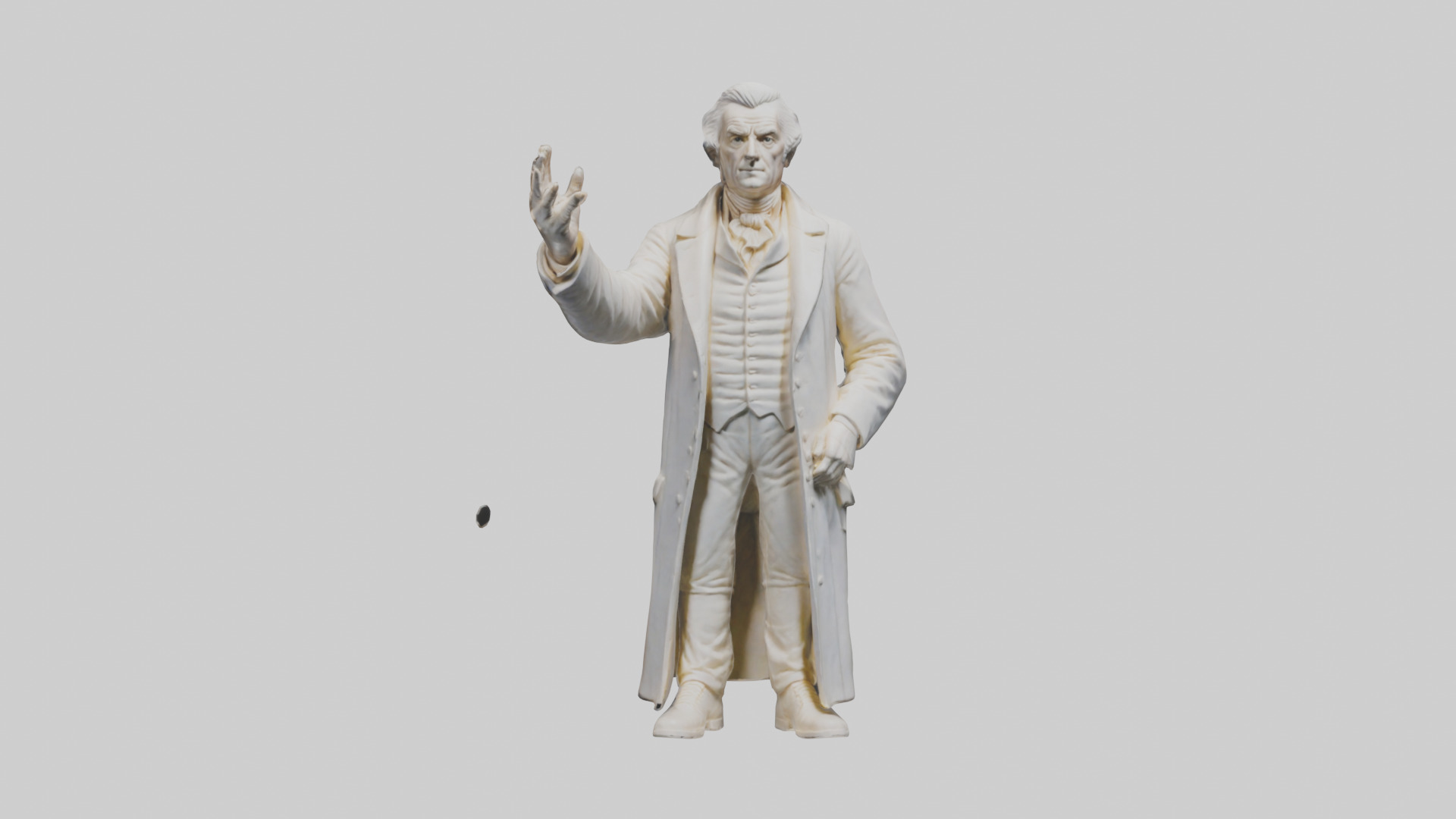 Thomas Jefferson statue model Low-poly 3D model_9