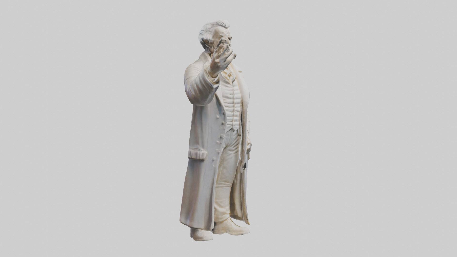 Thomas Jefferson statue model Low-poly 3D model_7