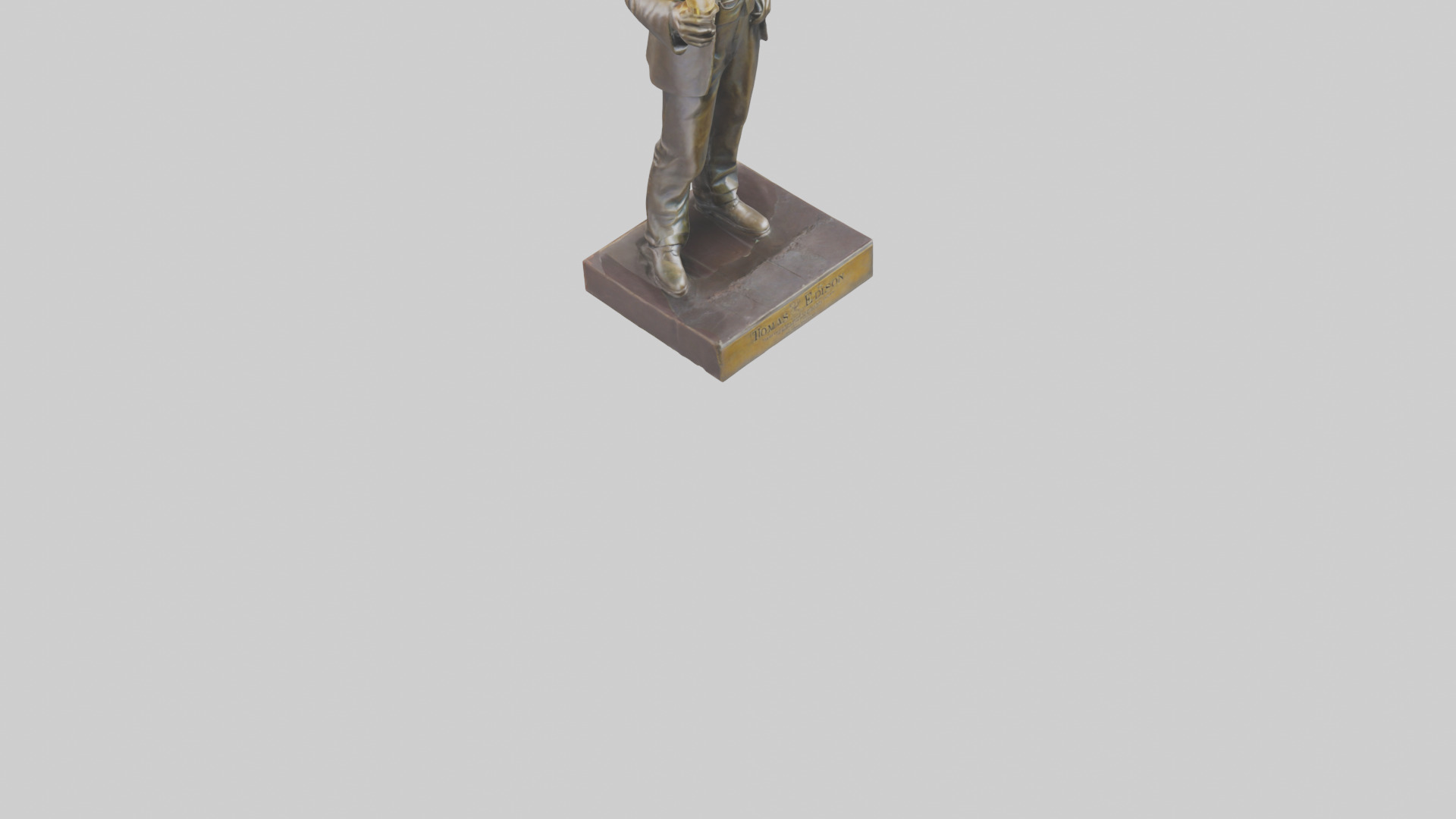 Thomas Edison statue model Low-poly 3D model_8