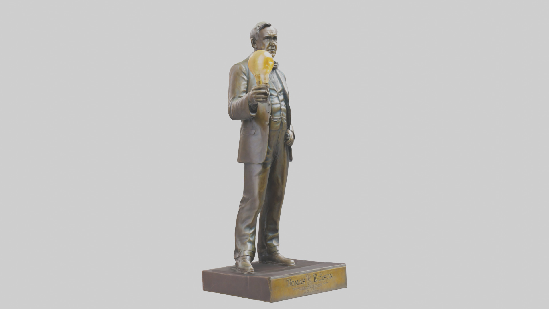 Thomas Edison statue model Low-poly 3D model_11