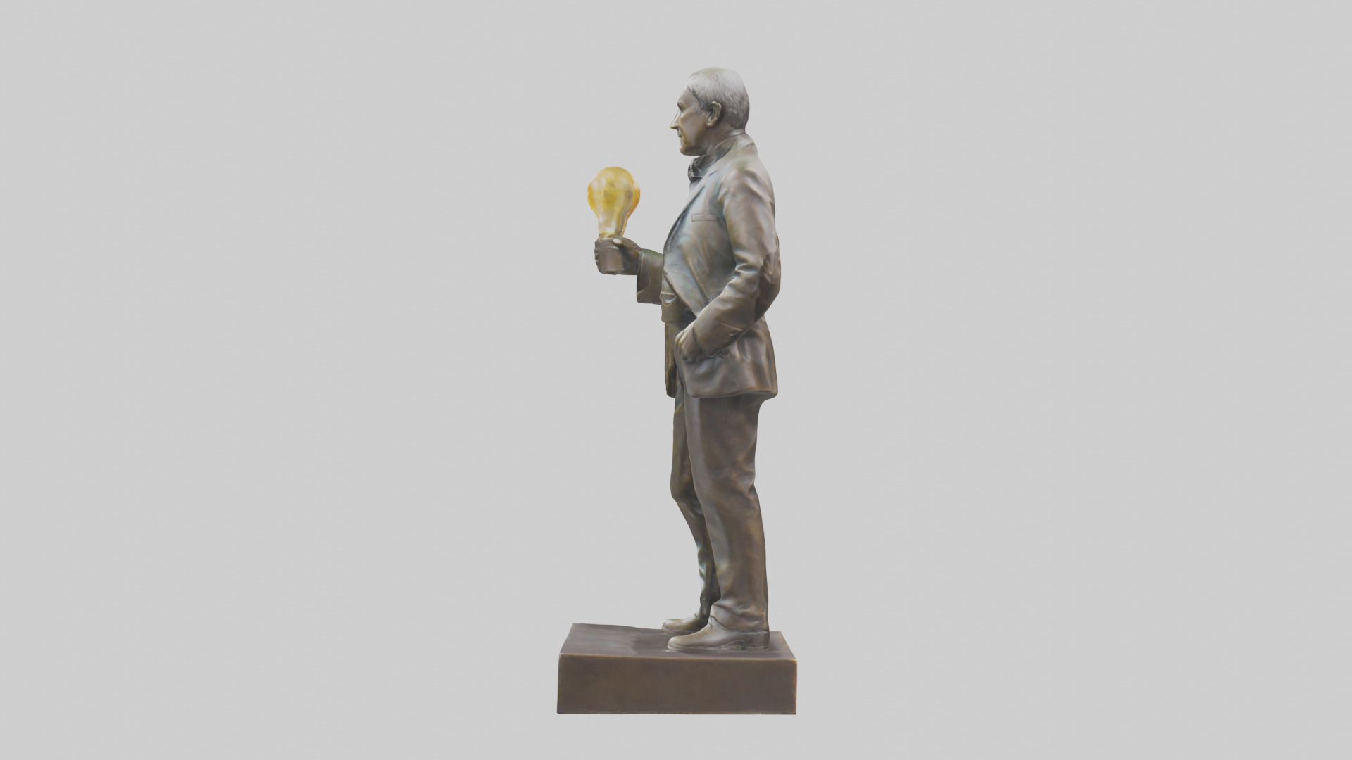 Thomas Edison statue model Low-poly 3D model_12