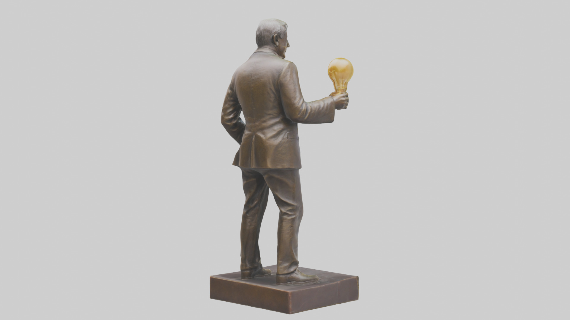 Thomas Edison statue model Low-poly 3D model_4