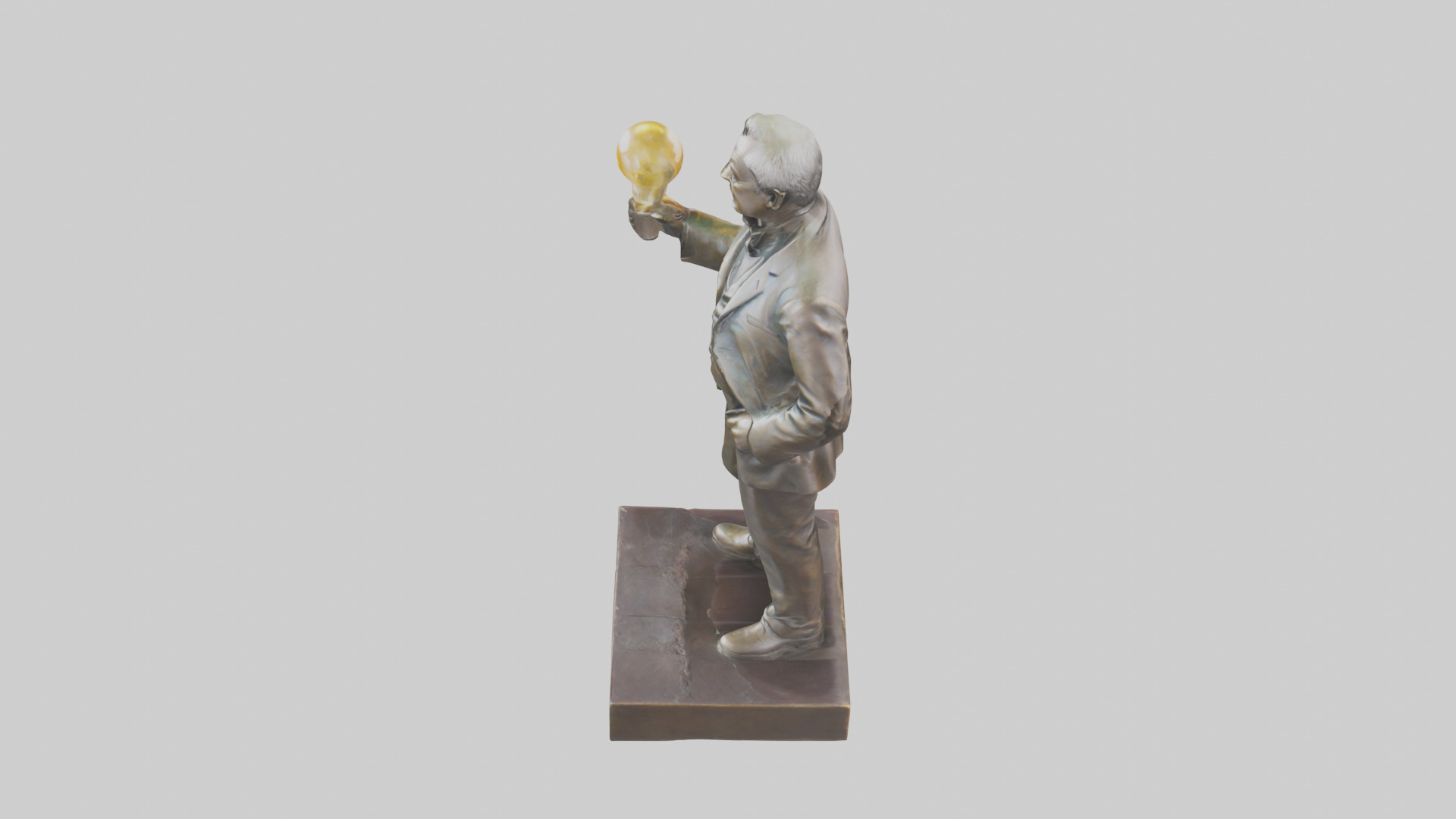 Thomas Edison statue model Low-poly 3D model_17