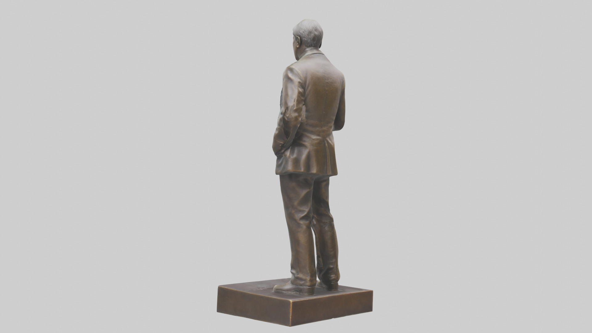 Thomas Edison statue model Low-poly 3D model_3