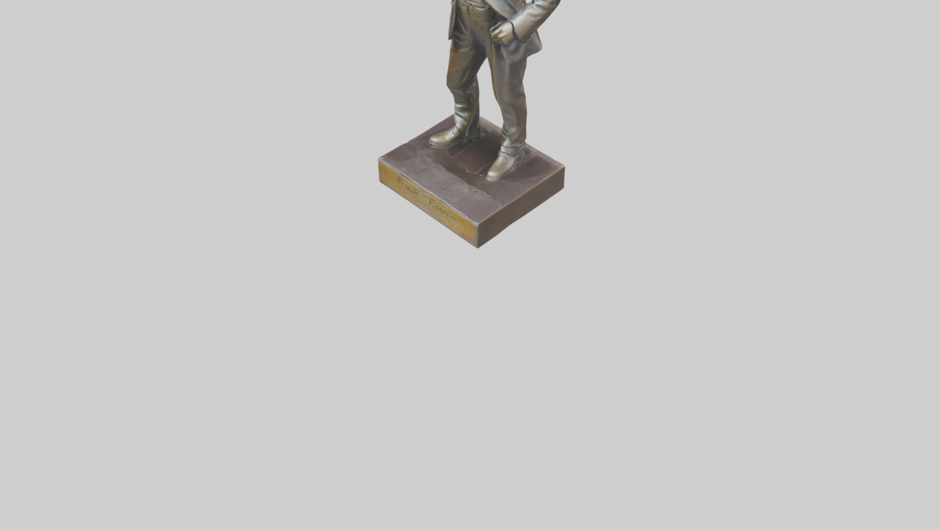Thomas Edison statue model Low-poly 3D model_7