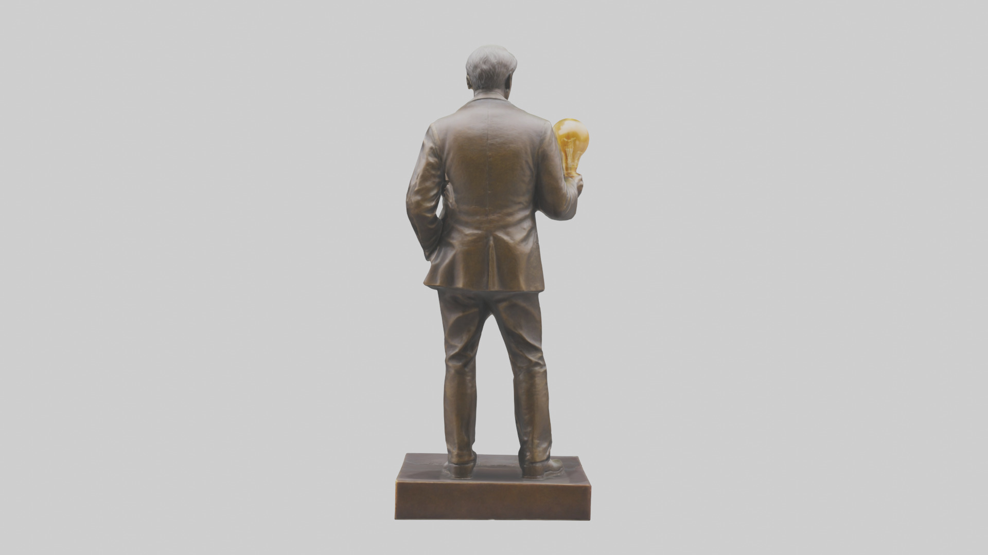 Thomas Edison statue model Low-poly 3D model_2