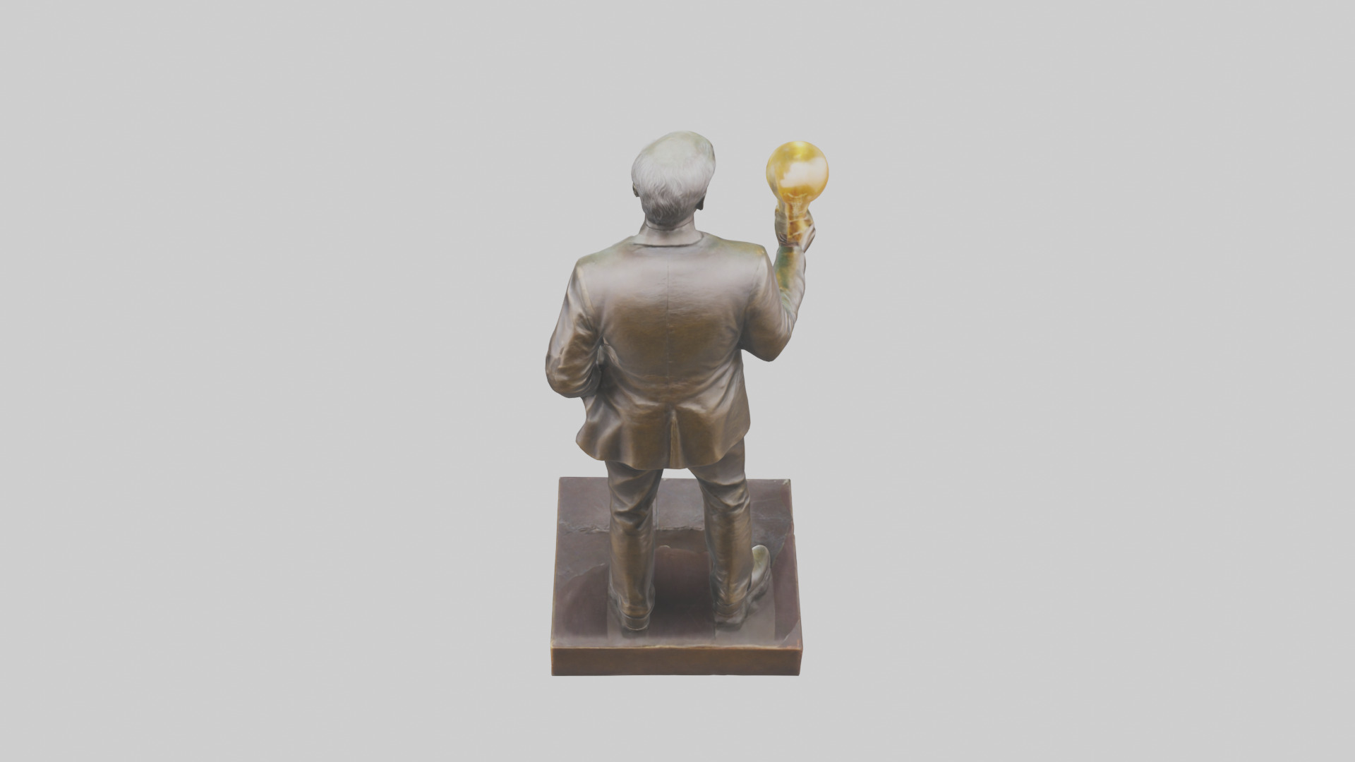 Thomas Edison statue model Low-poly 3D model_15