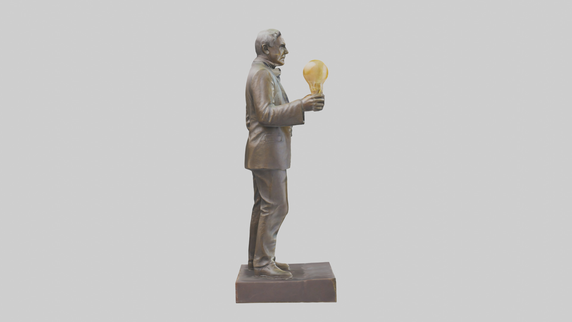 Thomas Edison statue model Low-poly 3D model_13