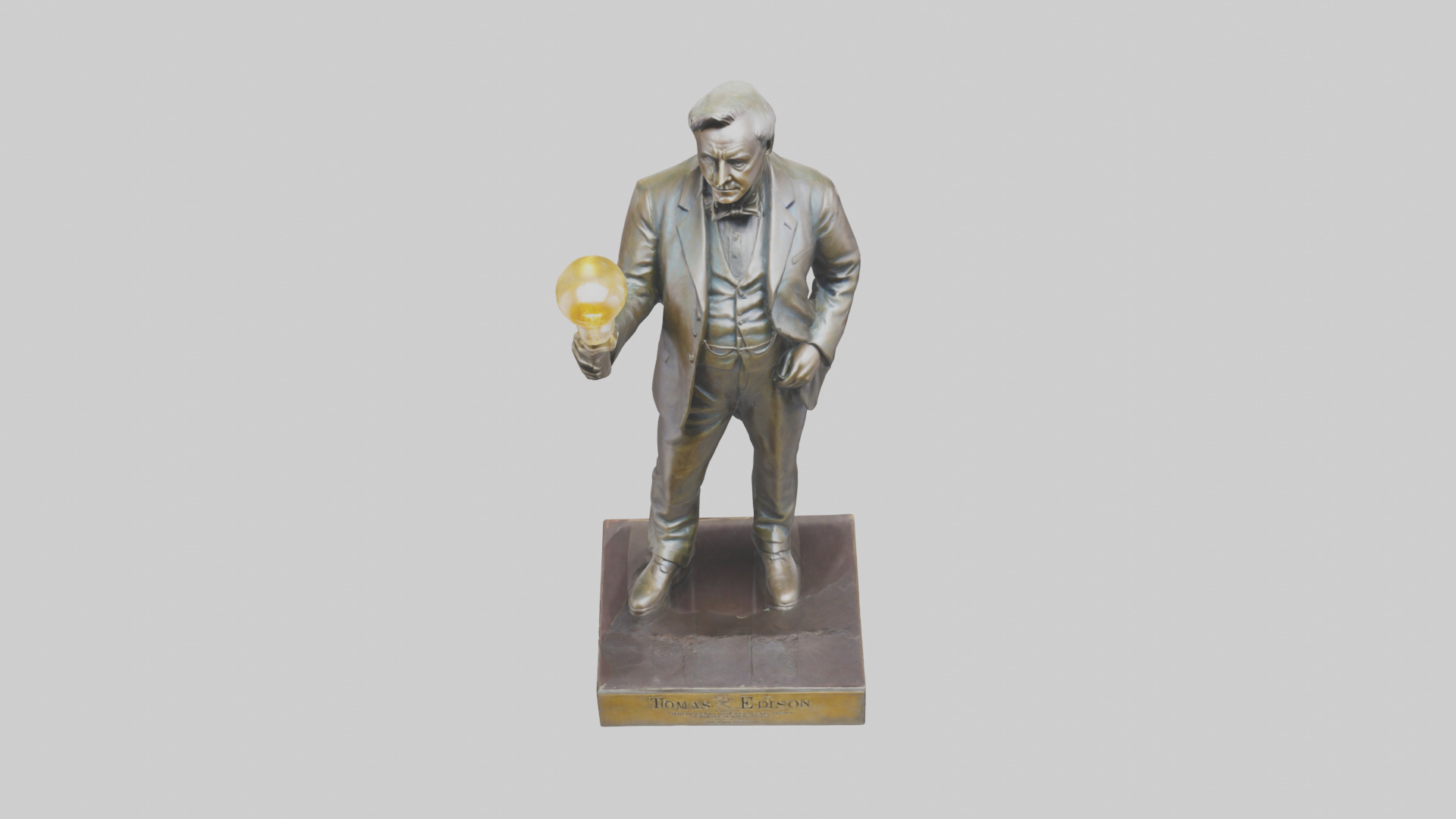 Thomas Edison statue model Low-poly 3D model_16