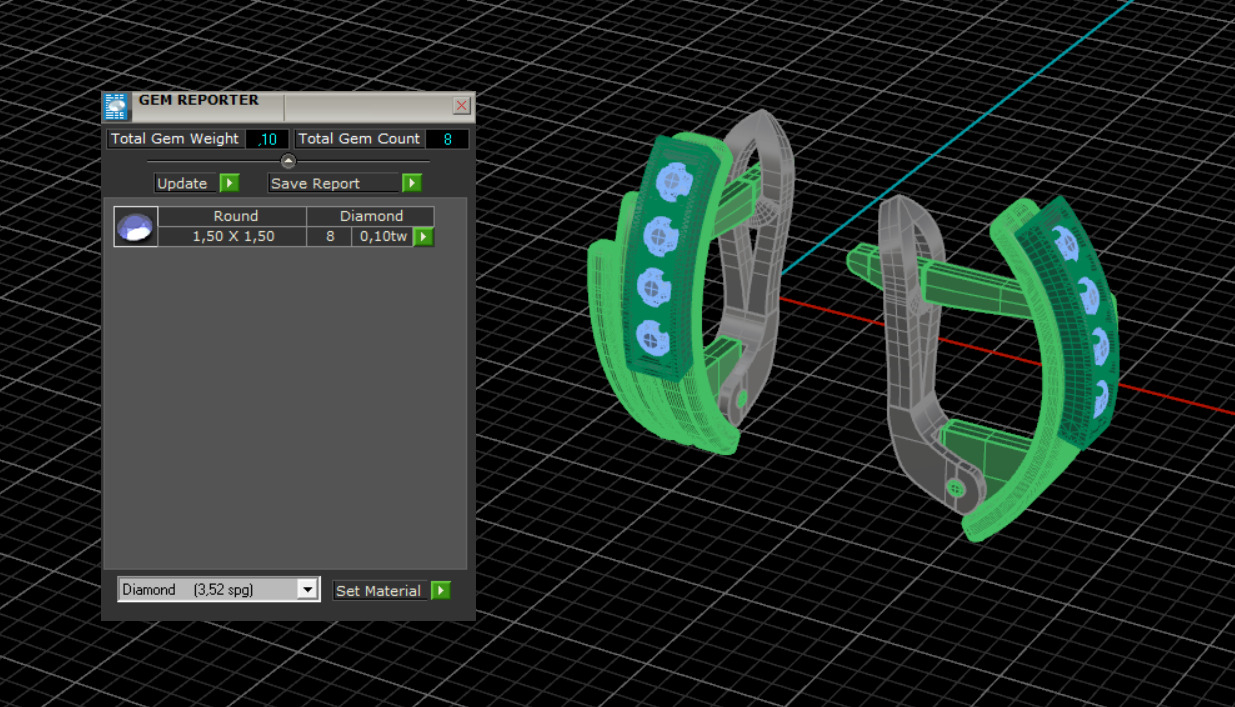 Earrings with track gems 3D print model_16