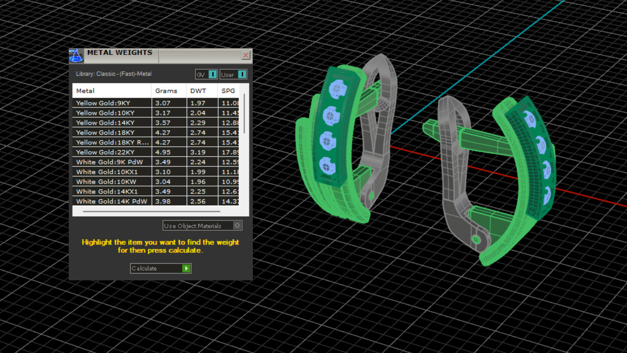 Earrings with track gems 3D print model_14