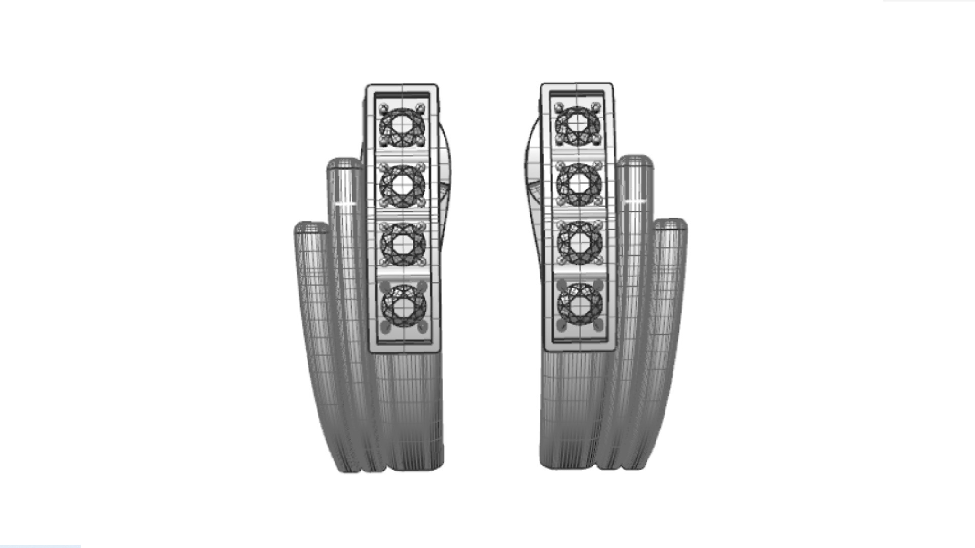 Earrings with track gems 3D print model_13