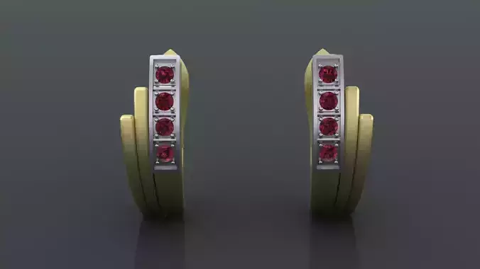 Earrings with track gems