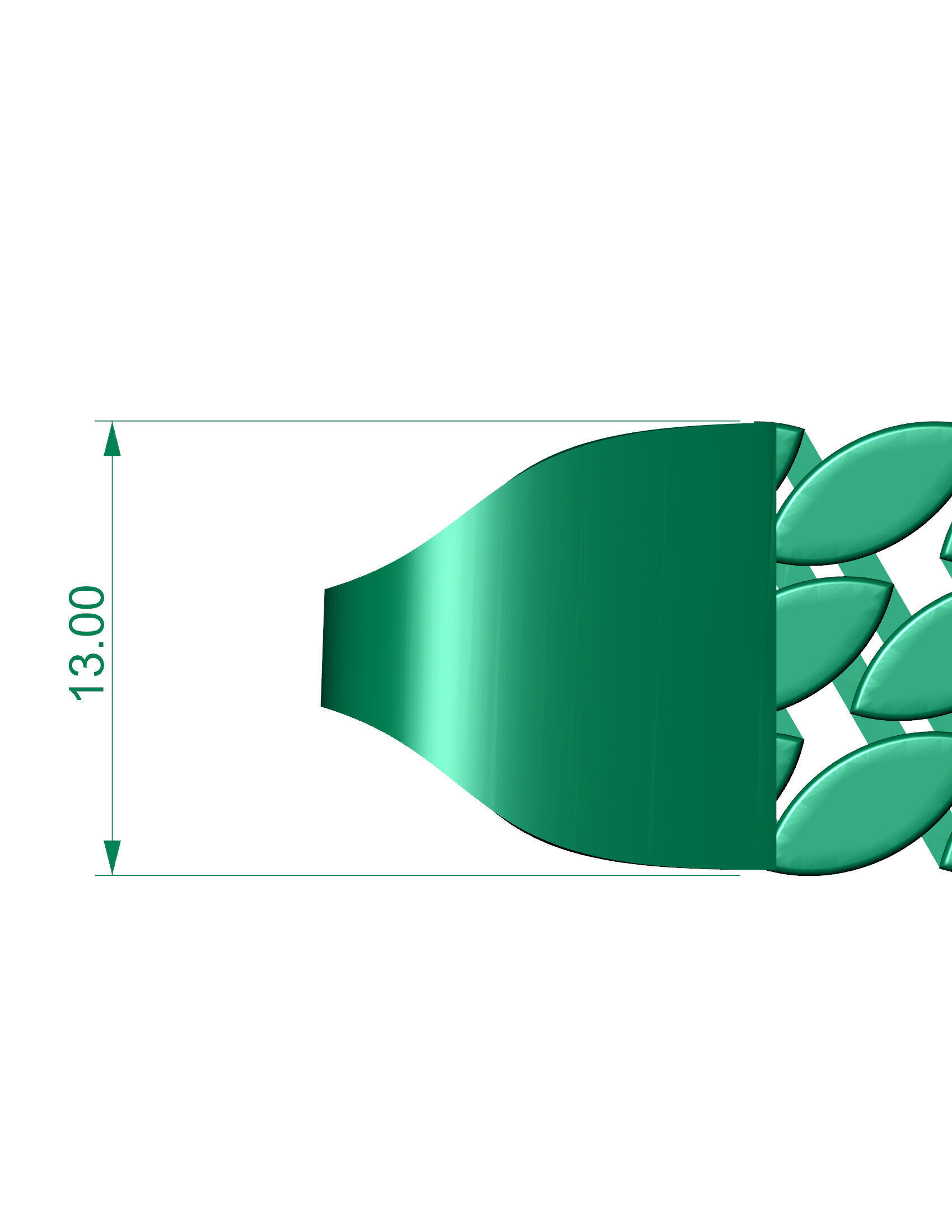 13 MM SPIRAL 3 LINE PEARL CUBAN BRACELET OR CHAIN OR NECKLACE 3D print model_3