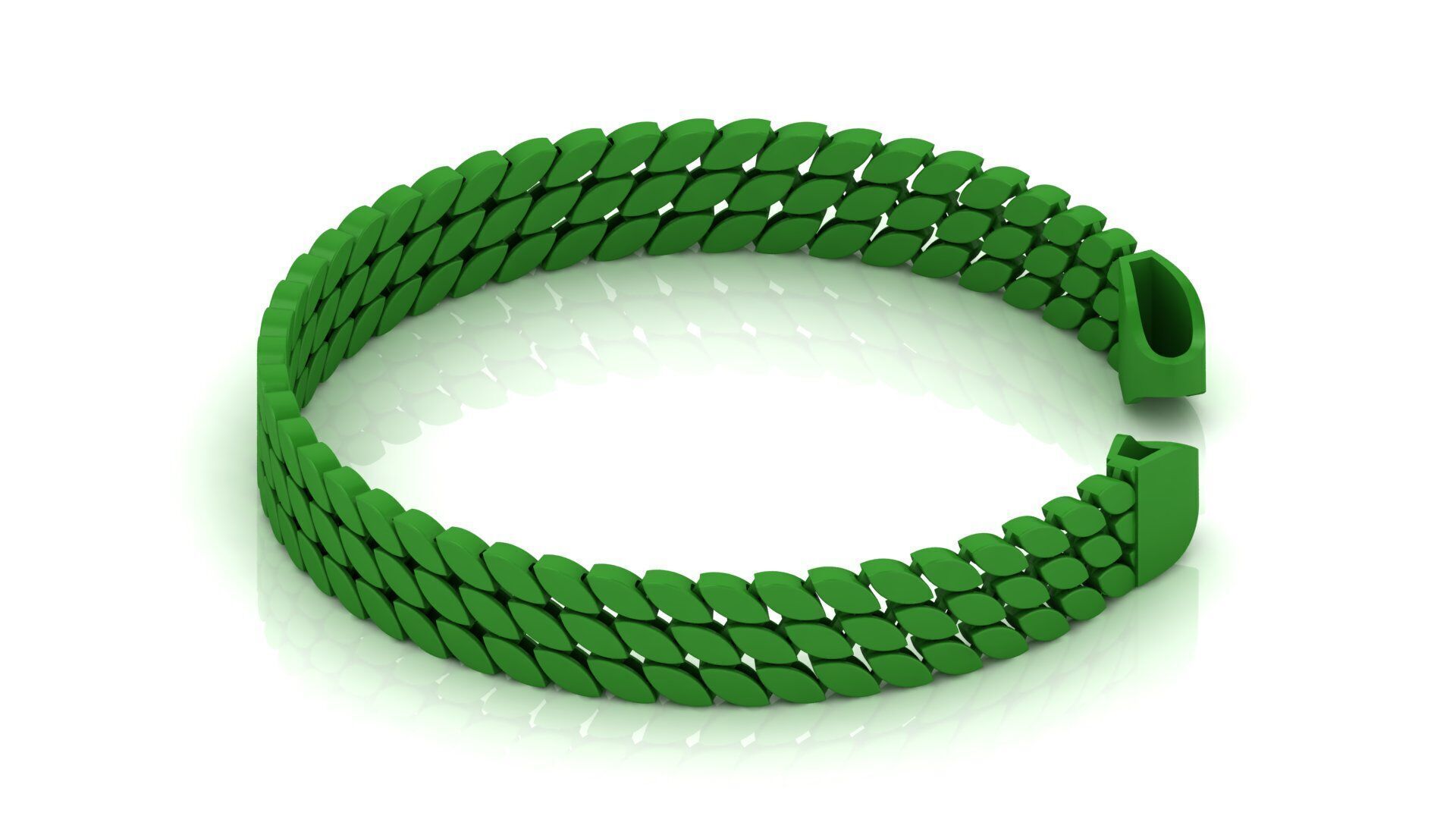 13 MM SPIRAL 3 LINE PEARL CUBAN BRACELET OR CHAIN OR NECKLACE 3D print model_2