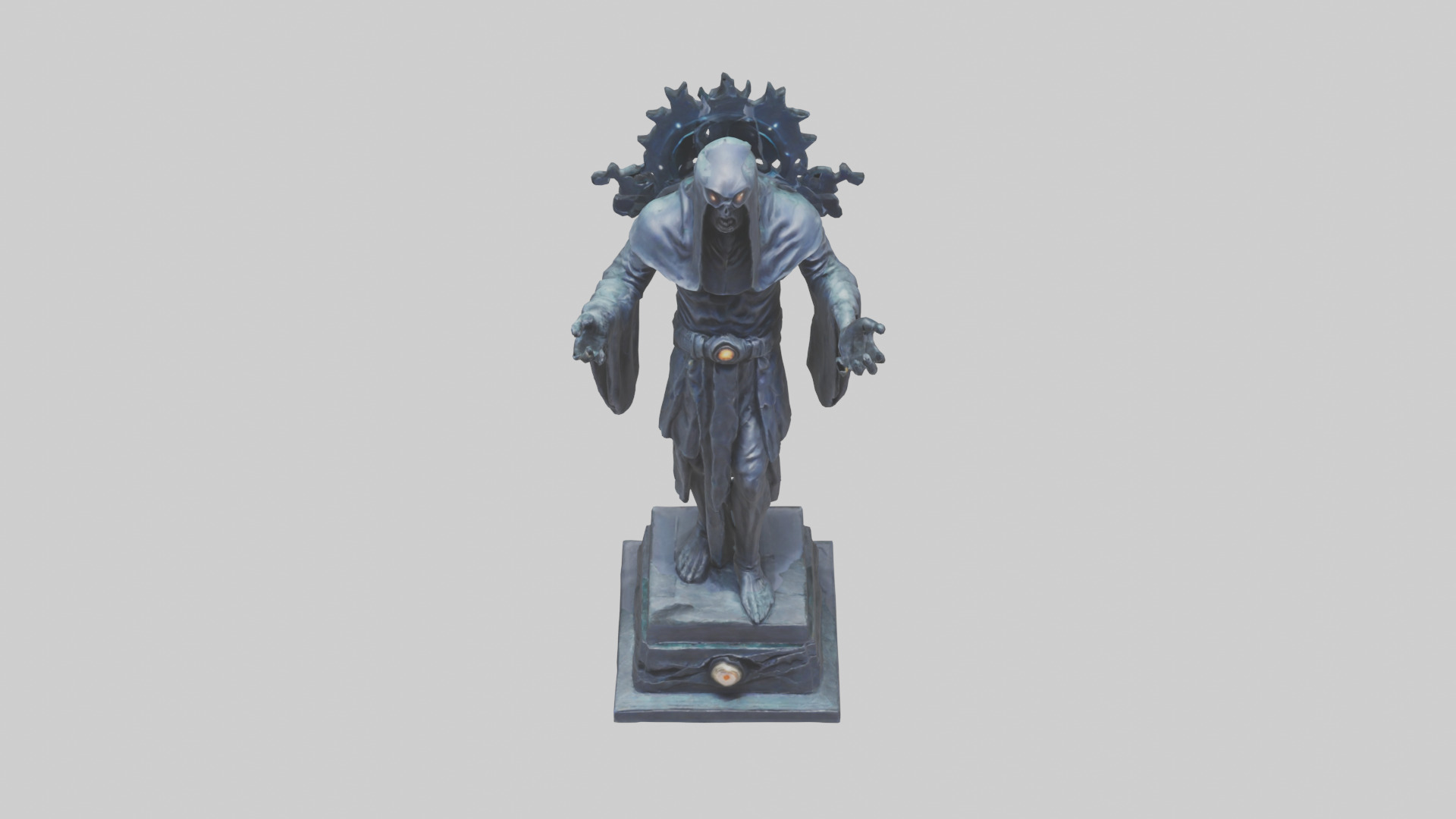 The Watcher statue model Low-poly 3D model_16