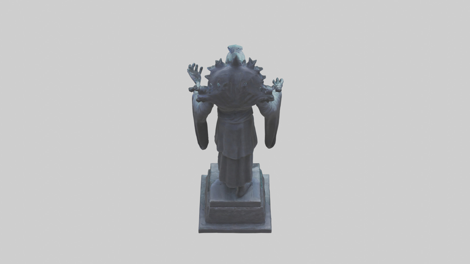 The Watcher statue model Low-poly 3D model_15