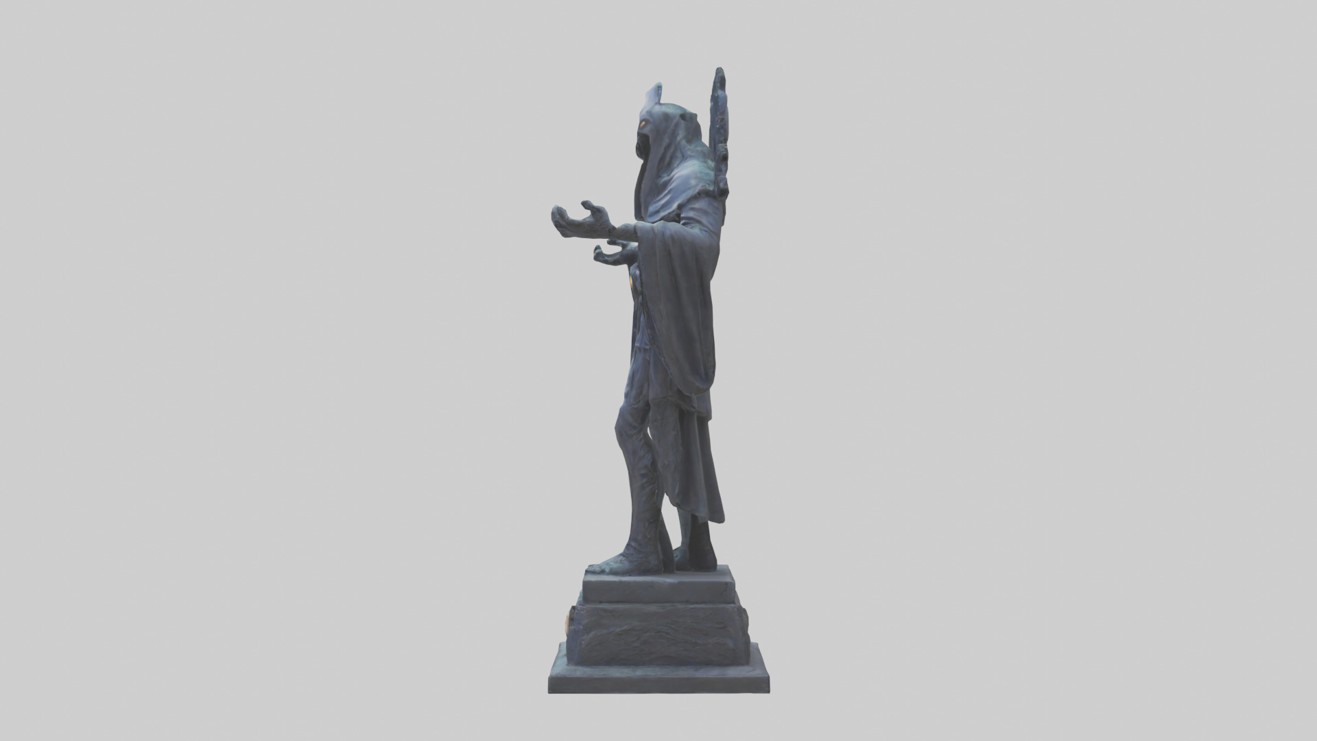 The Watcher statue model Low-poly 3D model_12