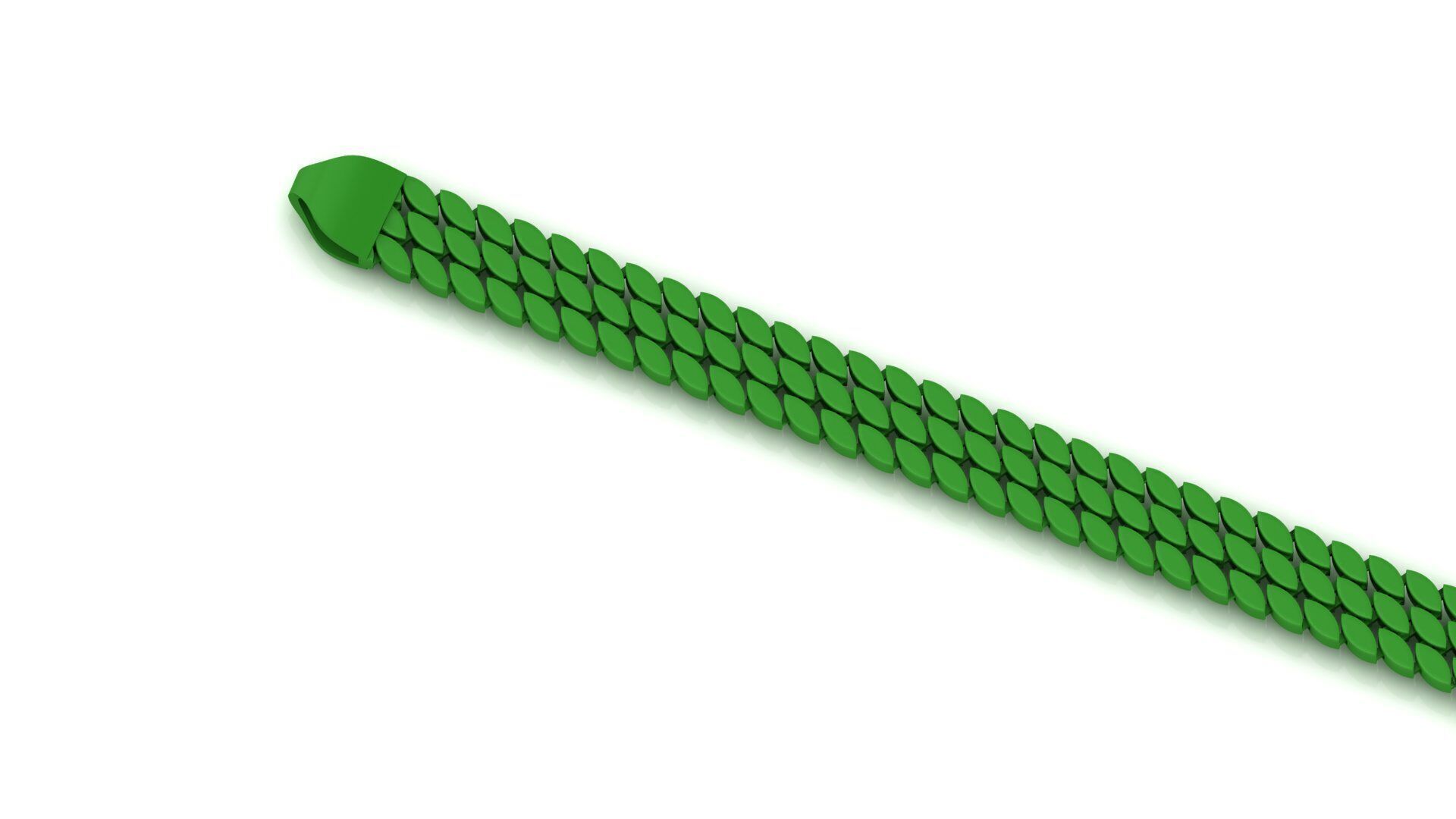 11 MM 3 LINE PEARL CUBAN BRACELET READY TO PRINT FULL BRACELET 3D print model_2