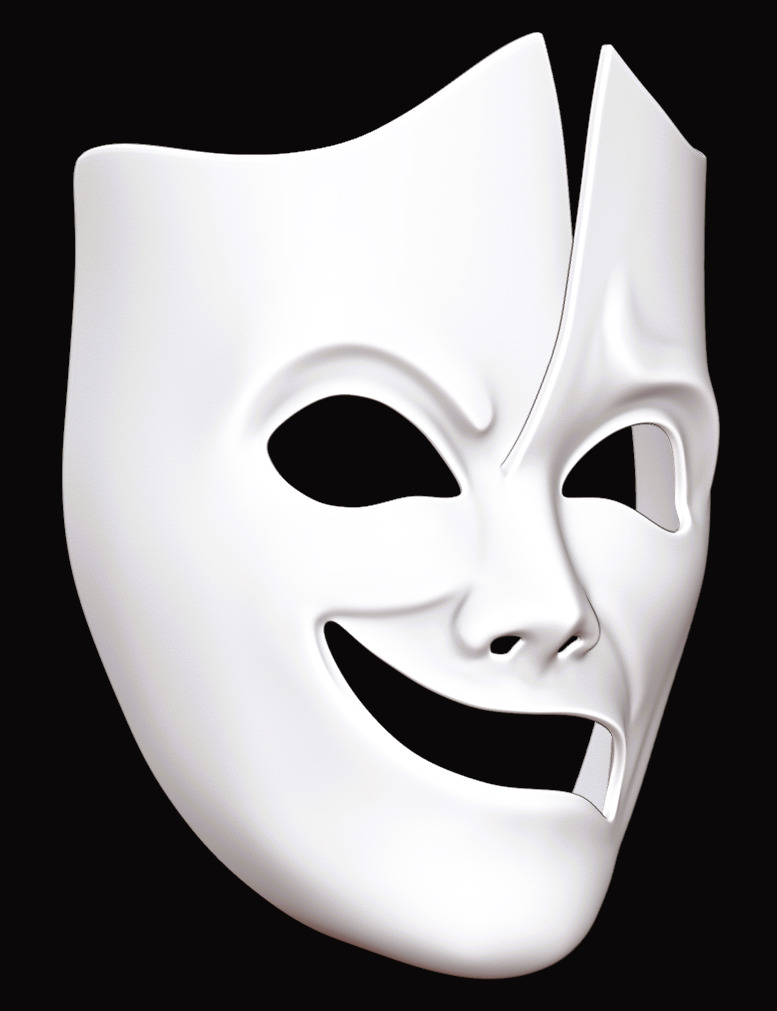 Happy-Sad Theater Mask 3D print model_10