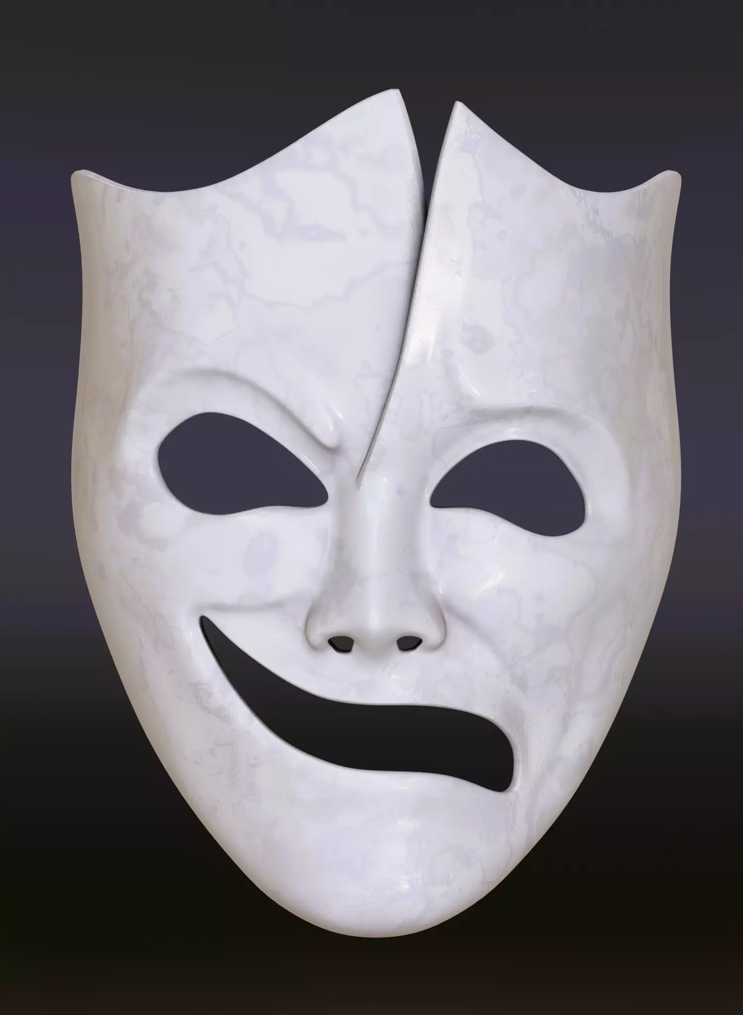 Happy-Sad Theater Mask 3D print model_0