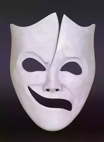 Happy-Sad Theater Mask 3D print model