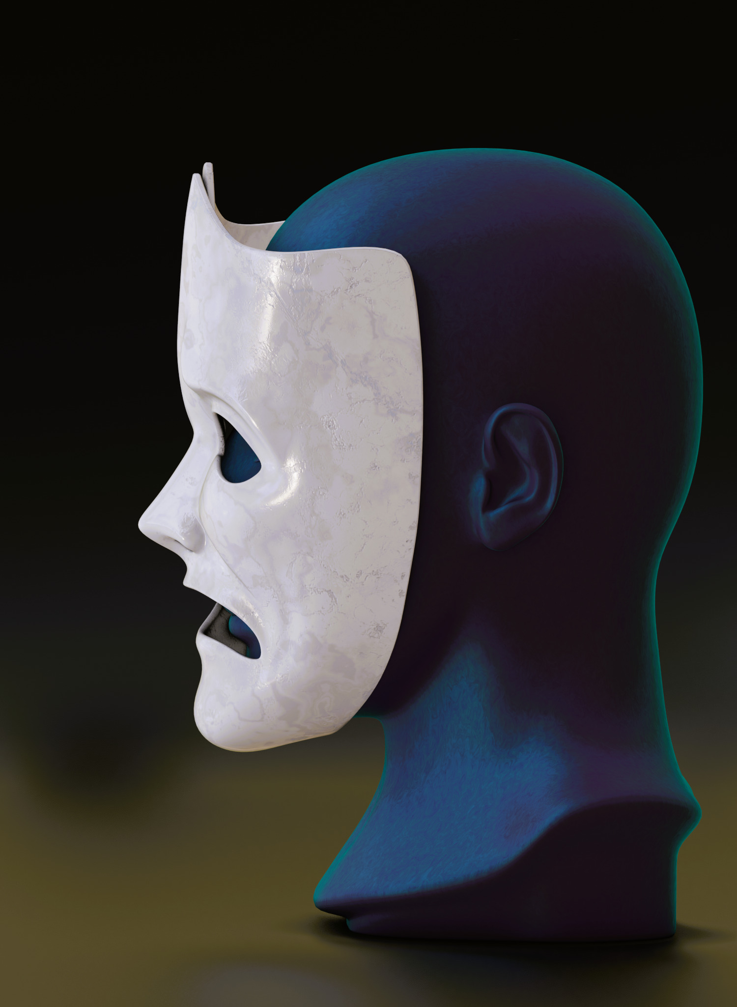 Happy-Sad Theater Mask 3D print model_5