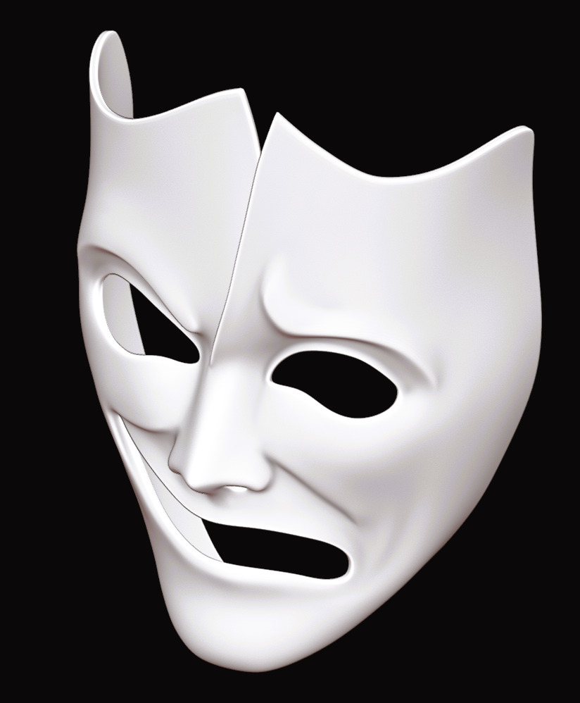 Happy-Sad Theater Mask 3D print model_12
