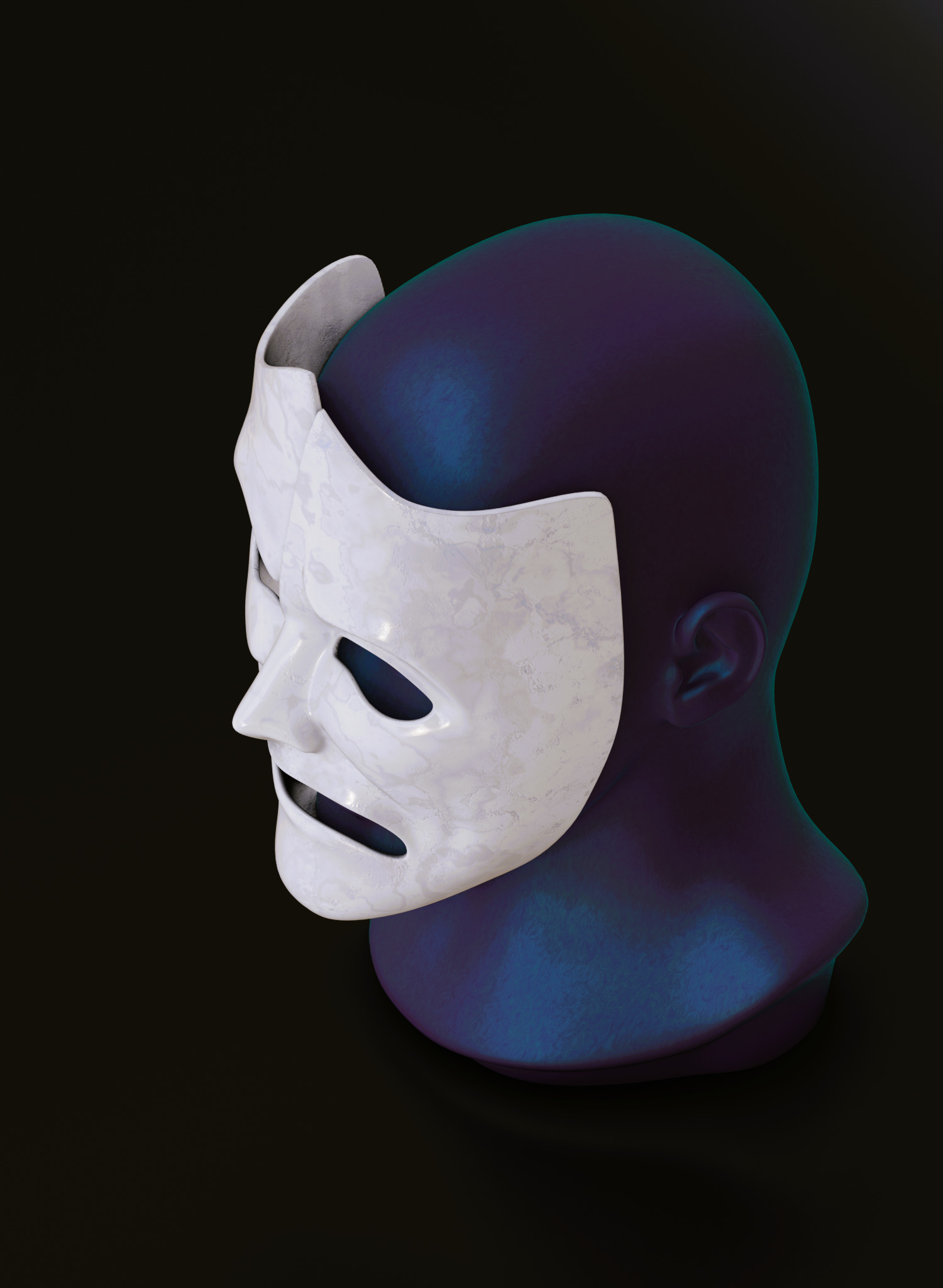 Happy-Sad Theater Mask 3D print model_8