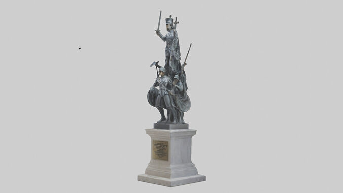The Soldiers of Justice statue model Low-poly 3D model