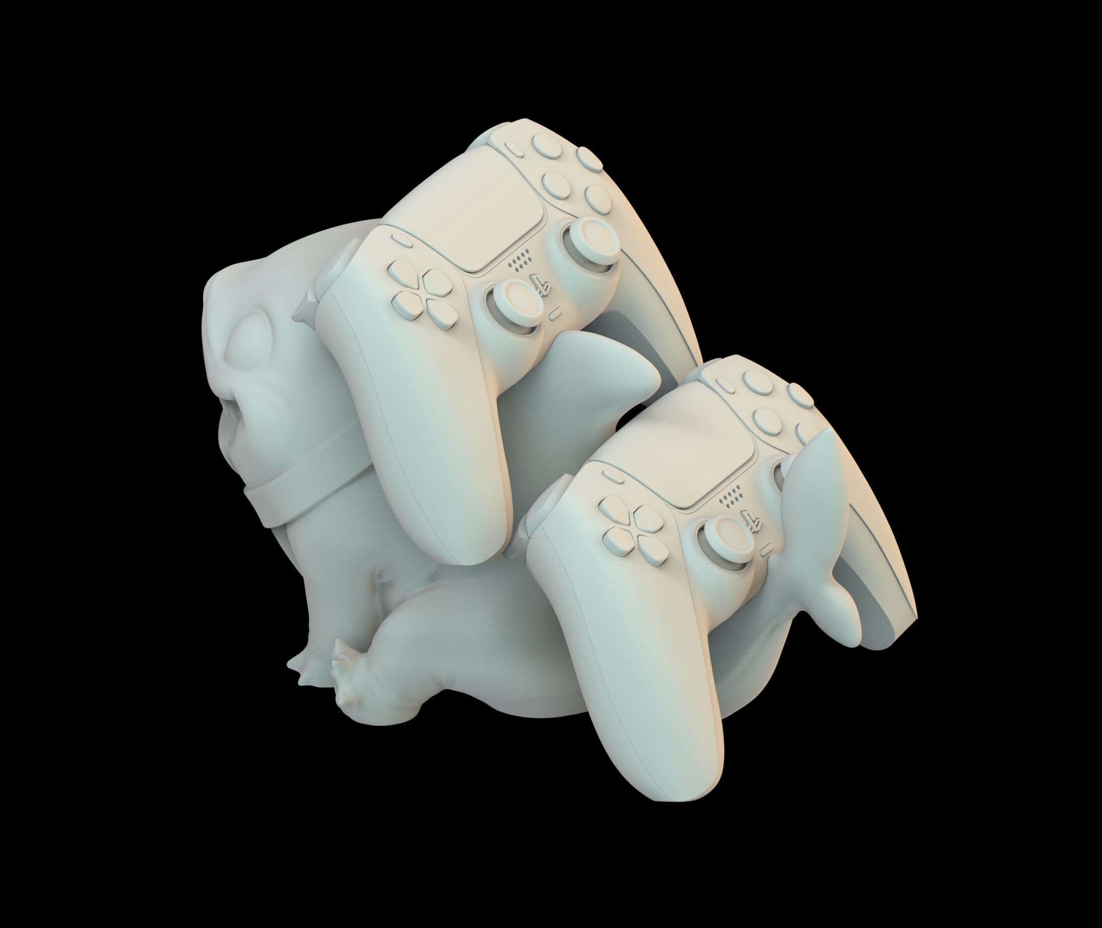 Jeff the Shark Marvel rivals dual PS5 controllers stand 3D print model_17