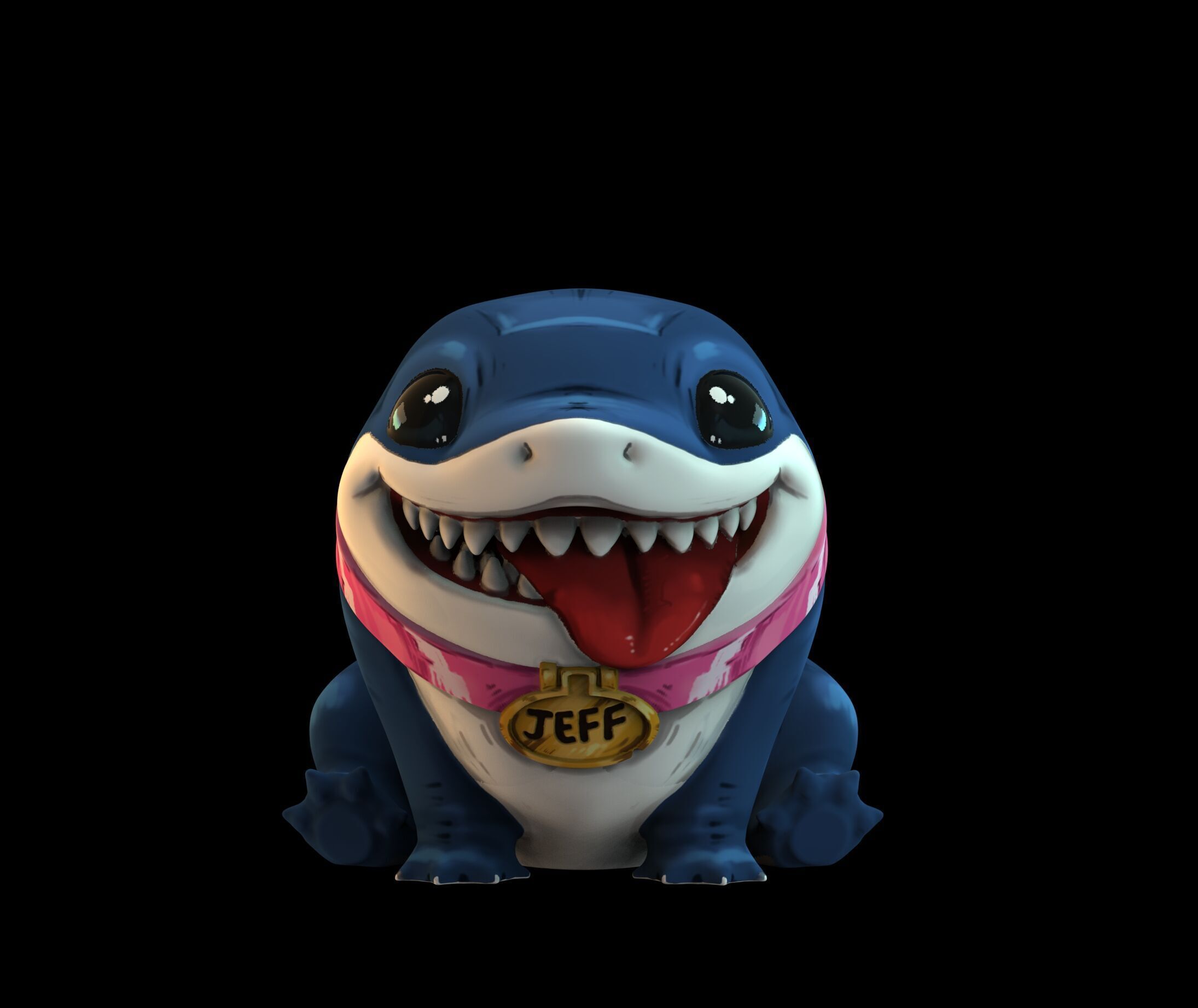 Jeff the Shark Marvel rivals dual PS5 controllers stand 3D print model_5