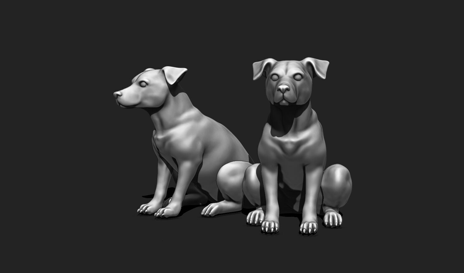 Sitting Dog 3D Model STL - Easy Print for Decor and Gifts 3D print model_14