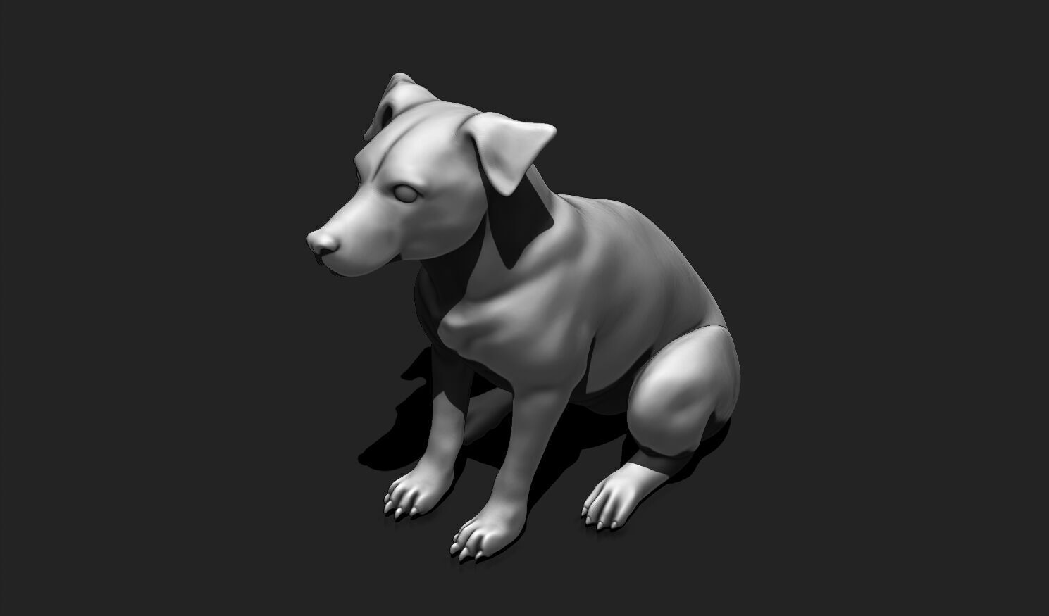 Sitting Dog 3D Model STL - Easy Print for Decor and Gifts 3D print model_10