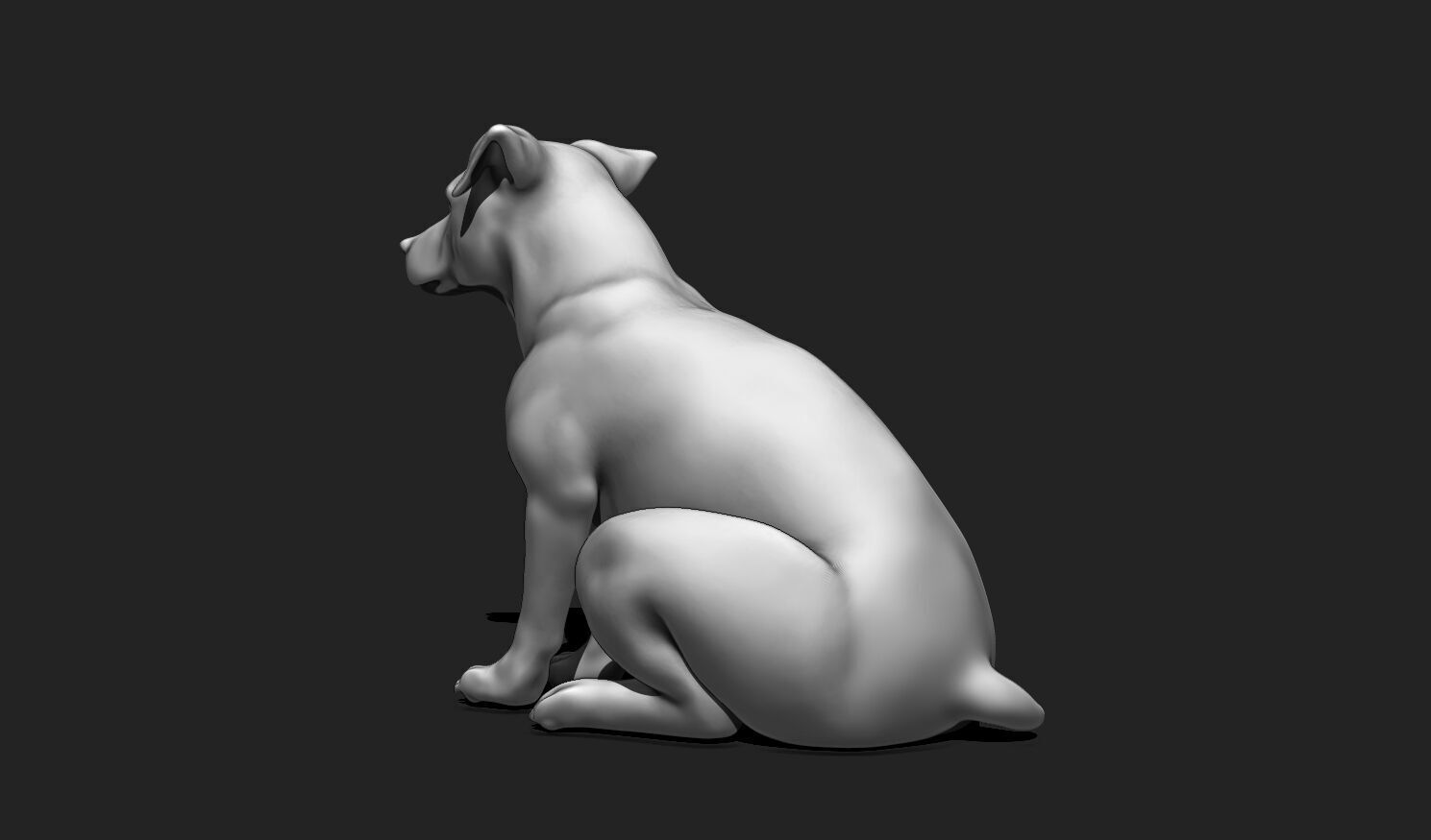 Sitting Dog 3D Model STL - Easy Print for Decor and Gifts 3D print model_5