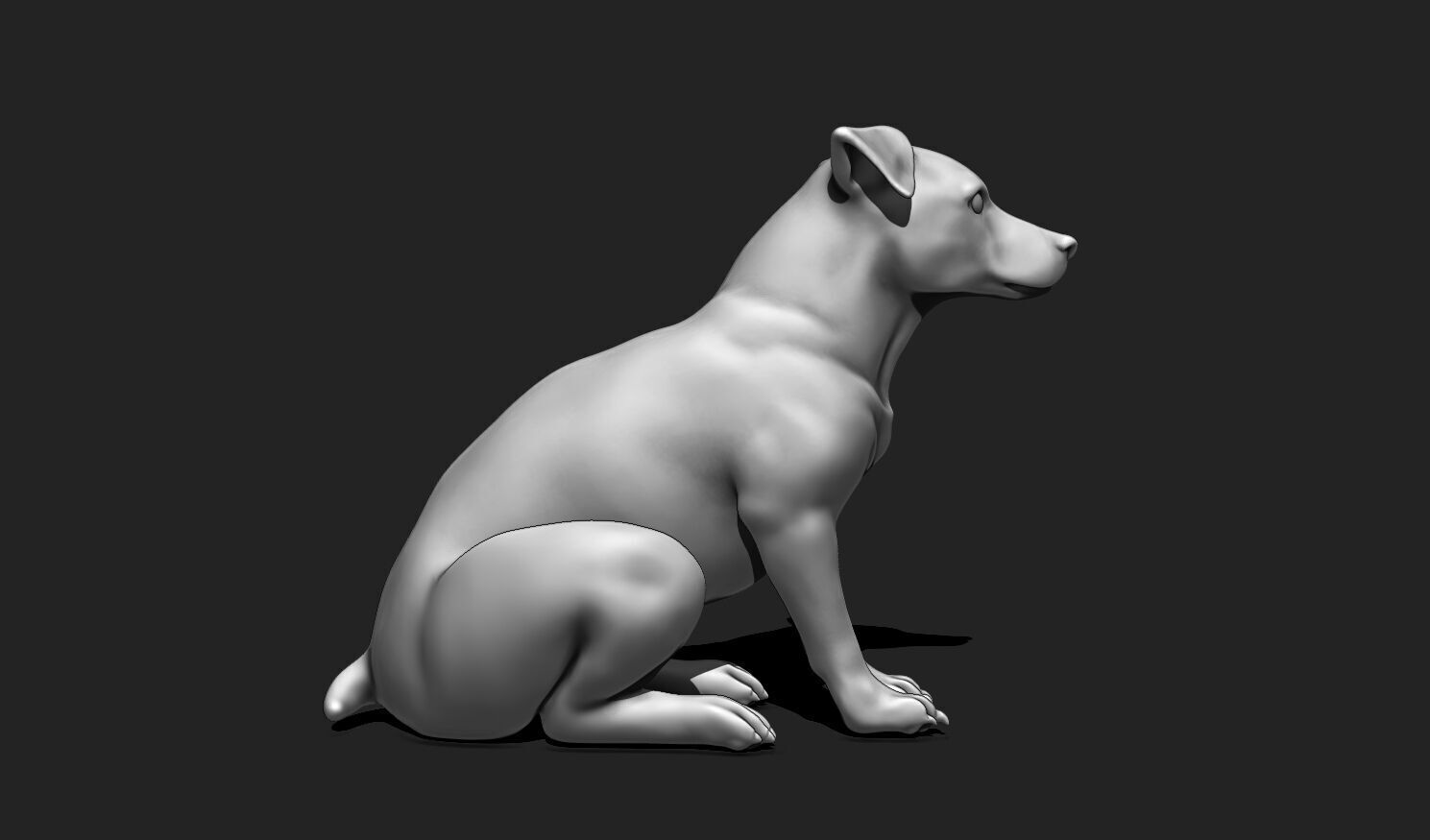 Sitting Dog 3D Model STL - Easy Print for Decor and Gifts 3D print model_3