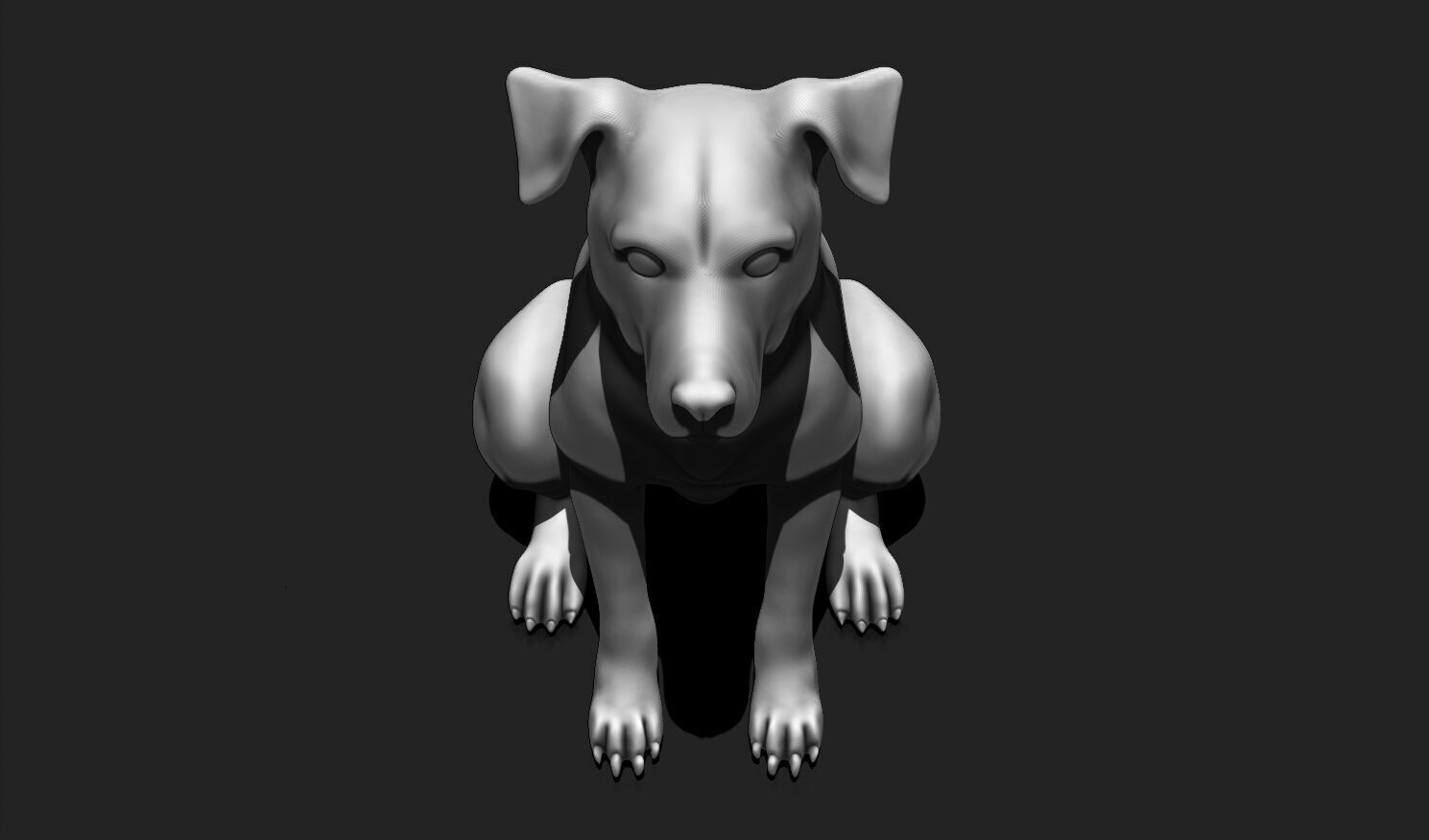 Sitting Dog 3D Model STL - Easy Print for Decor and Gifts 3D print model_11