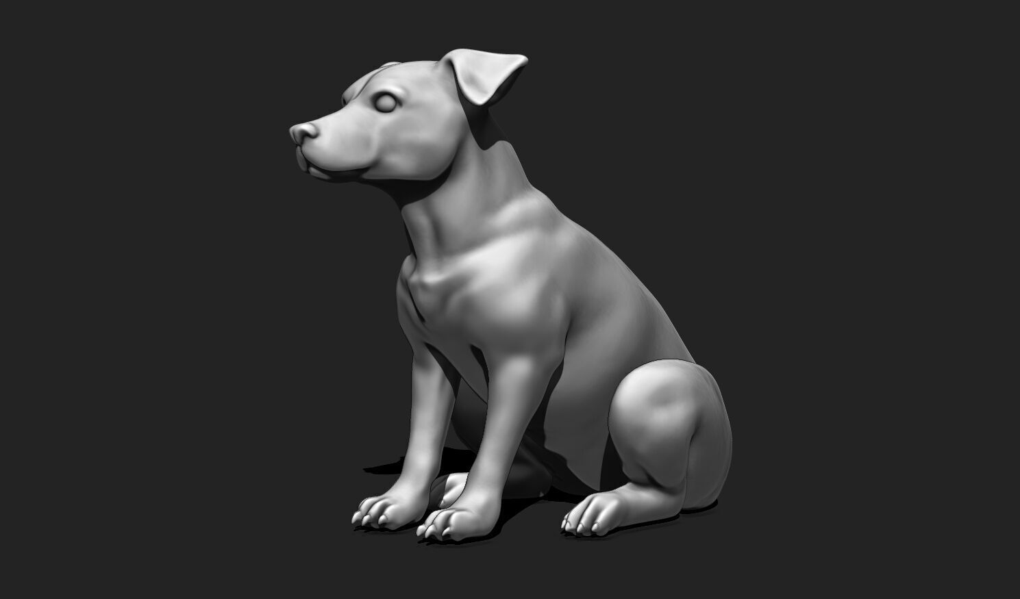 Sitting Dog 3D Model STL - Easy Print for Decor and Gifts 3D print model_7