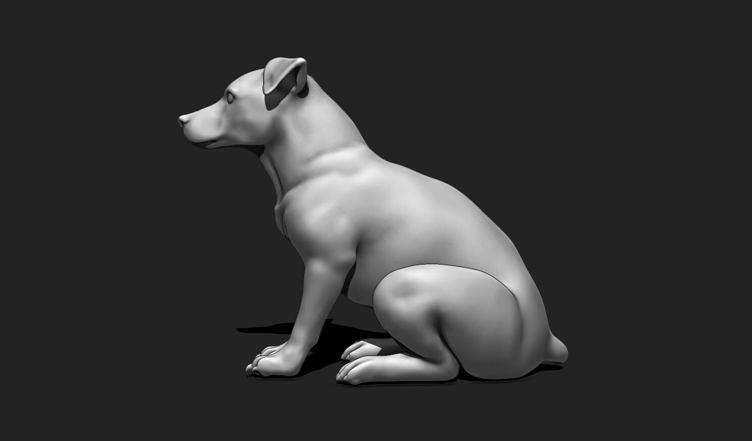 Sitting Dog 3D Model STL - Easy Print for Decor and Gifts 3D print model_6