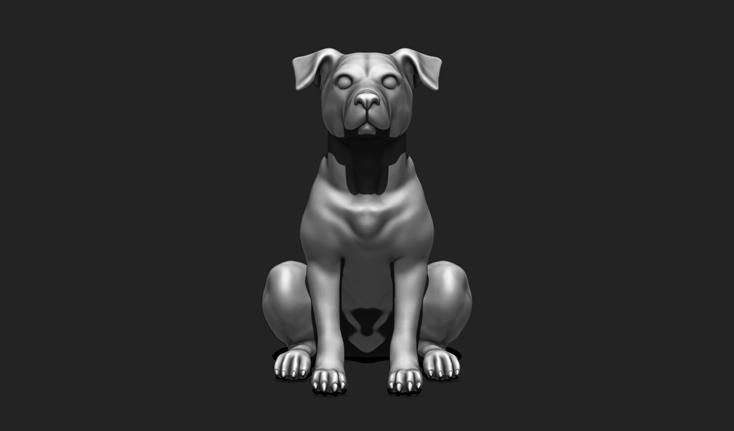 Sitting Dog 3D Model STL - Easy Print for Decor and Gifts 3D print model_1