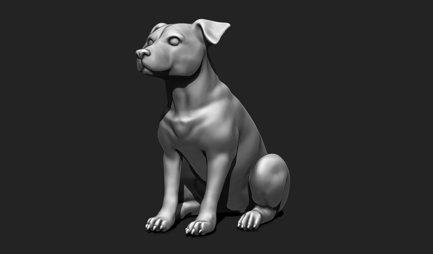 Sitting Dog 3D Model STL - Easy Print for Decor and Gifts 3D print model_8