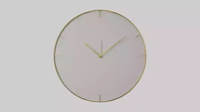 Circular Gold Frame Wall Clock model