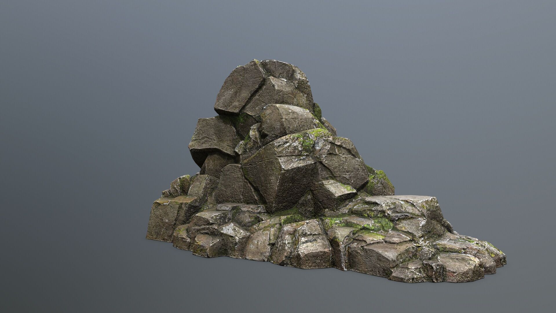 cliff rocks 1 Low-poly 3D model_3
